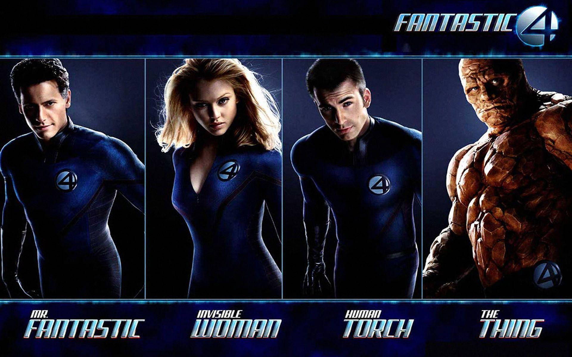 Fantastic Four 2005, blue suits, rocky form, Full HD Desktop Wallpaper