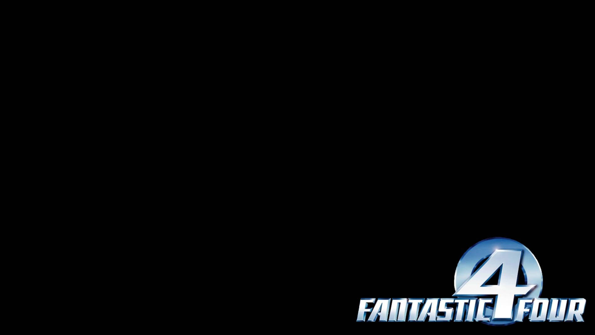 Fantastic Four, minimalist logo, metallic blue, Full HD Desktop Wallpaper