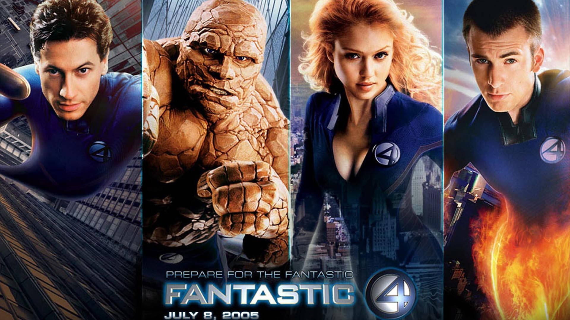 Fantastic Four, movie poster, cityscape, Full HD Desktop Wallpaper