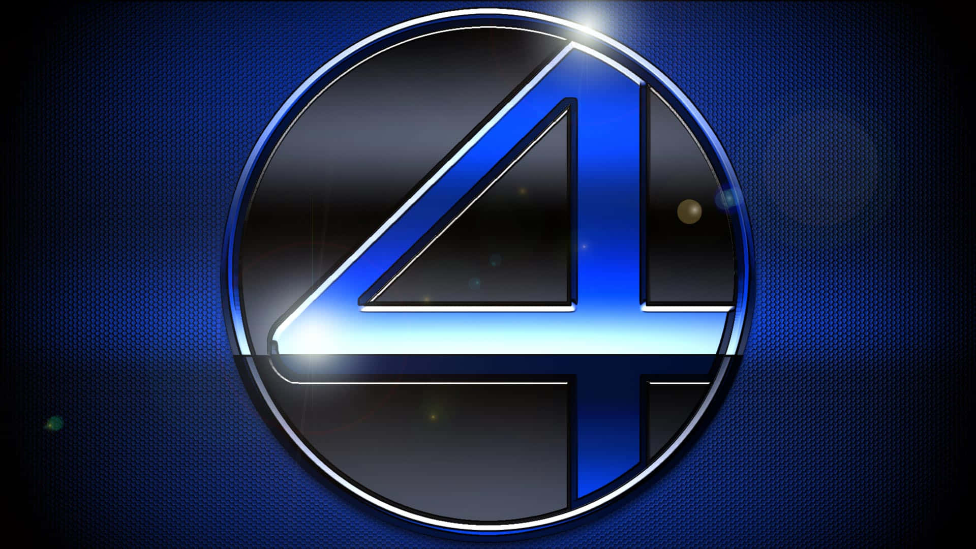 metallic, Fantastic Four, glowing blue number four, Full HD Desktop Wallpaper