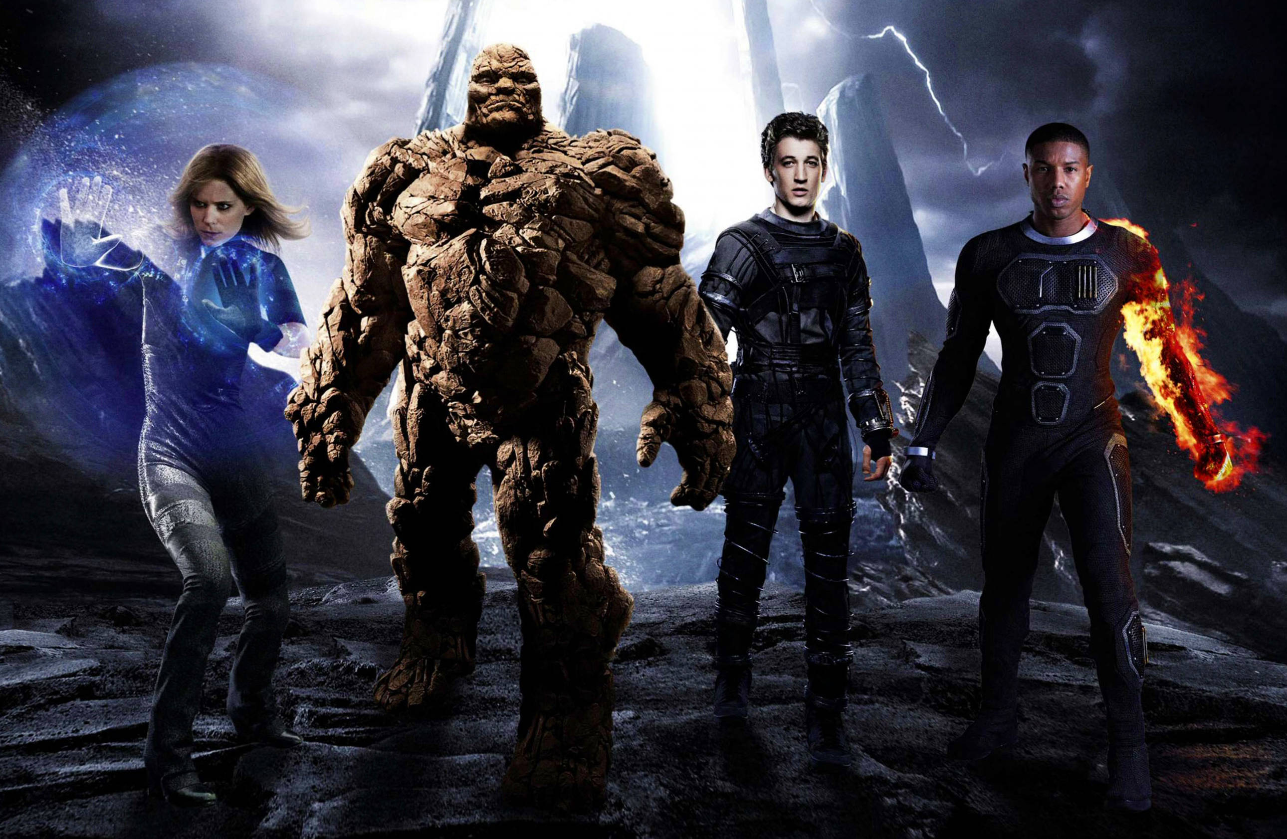 Fantastic Four 2015, superheroes, stormy alien planet, 2K Desktop Wallpaper