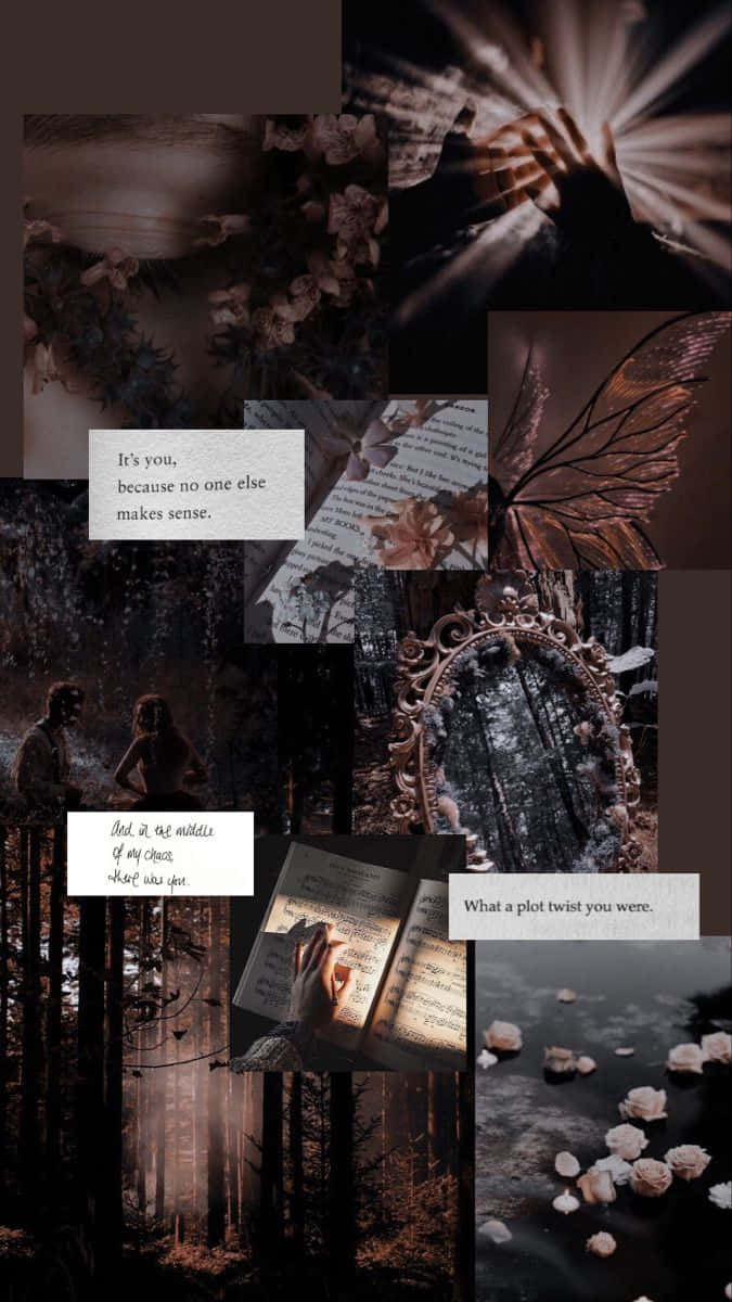 dark forest, hands holding books, butterfly, SD Phone Wallpaper