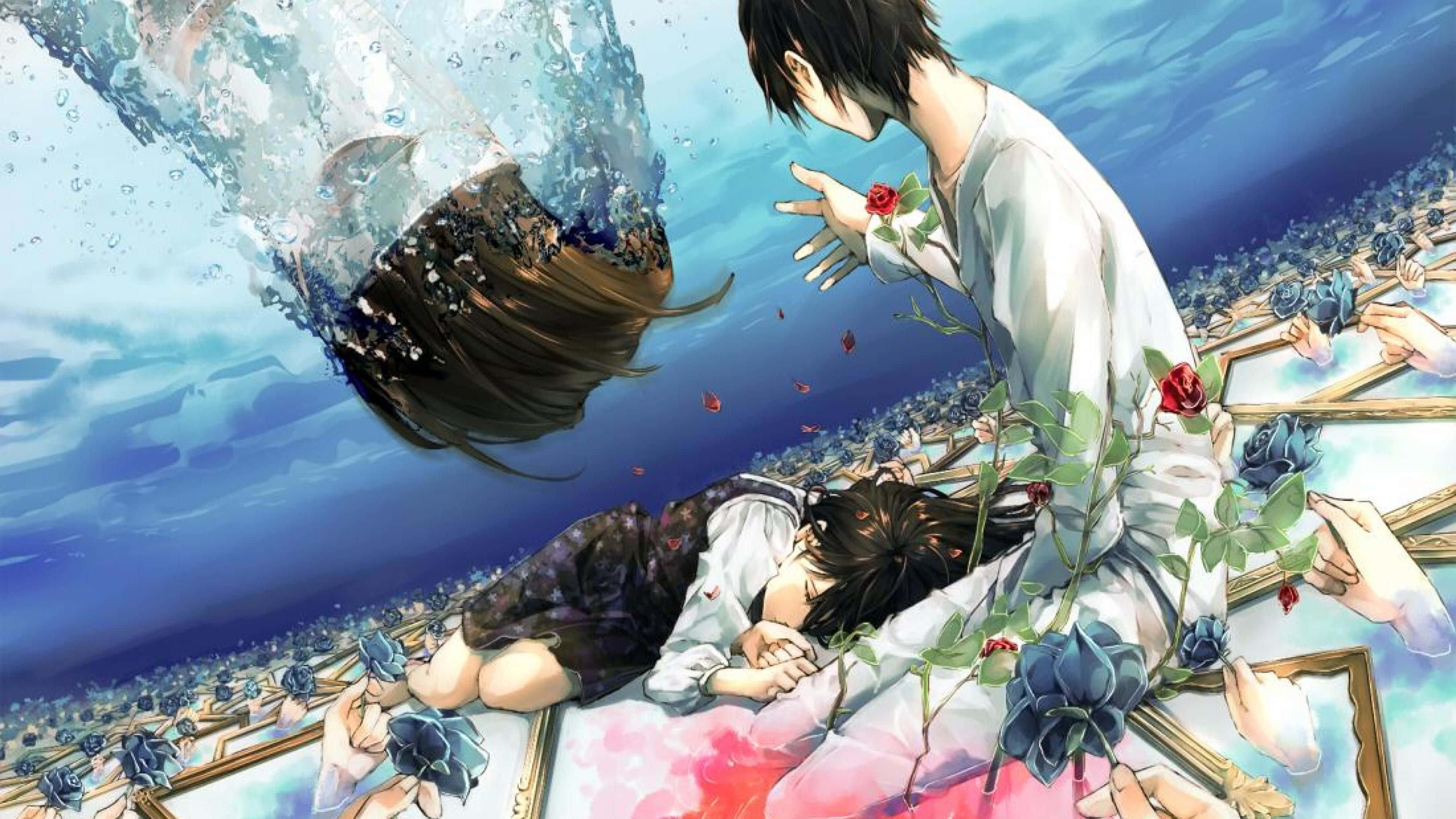 fantasy anime, boy, girl, 4K Desktop Wallpaper
