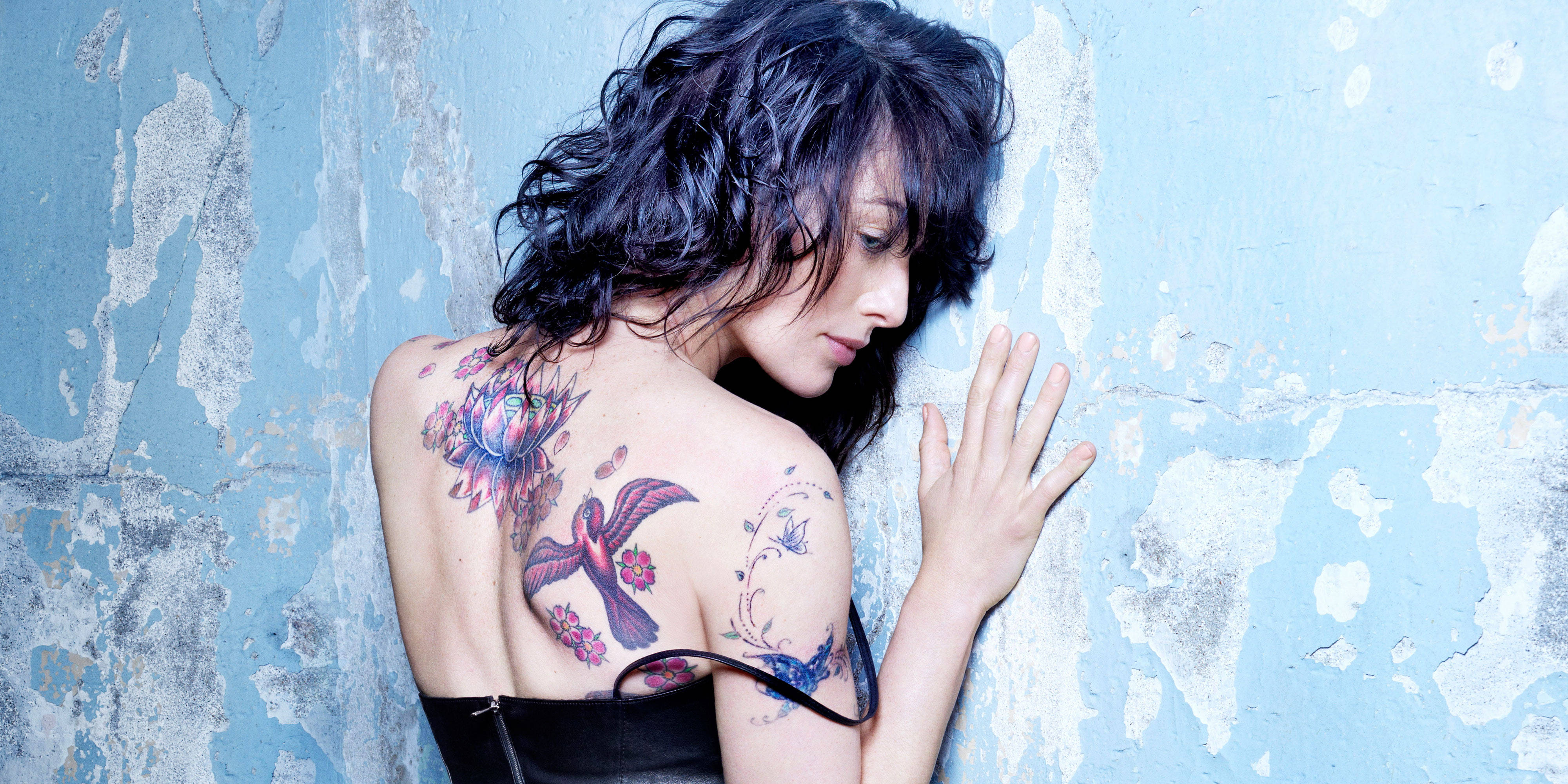 HD tattoo, woman, dark hair, 4K Desktop Wallpaper