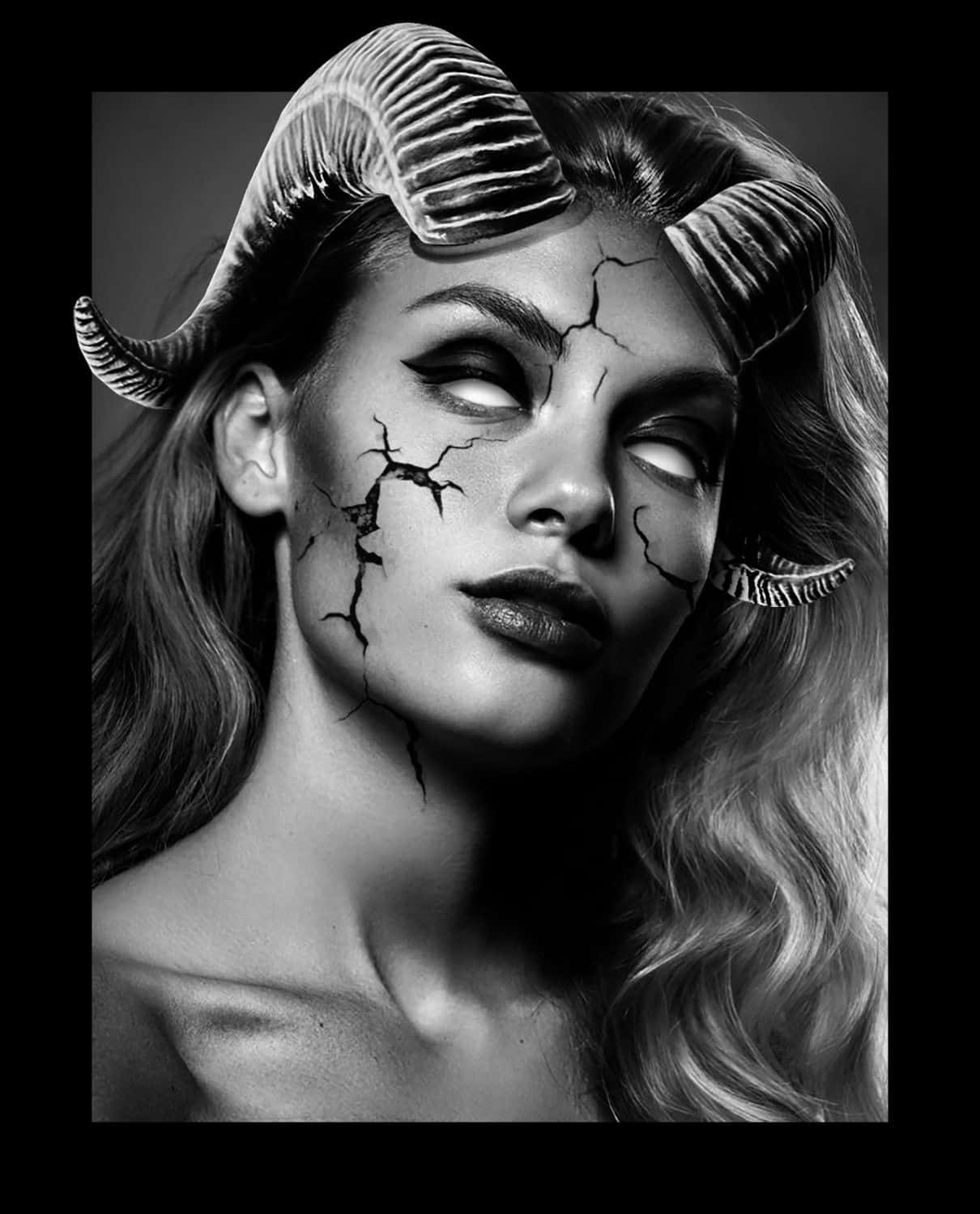 cracked horned mystique, ram horns, cracked skin, HD Phone Wallpaper