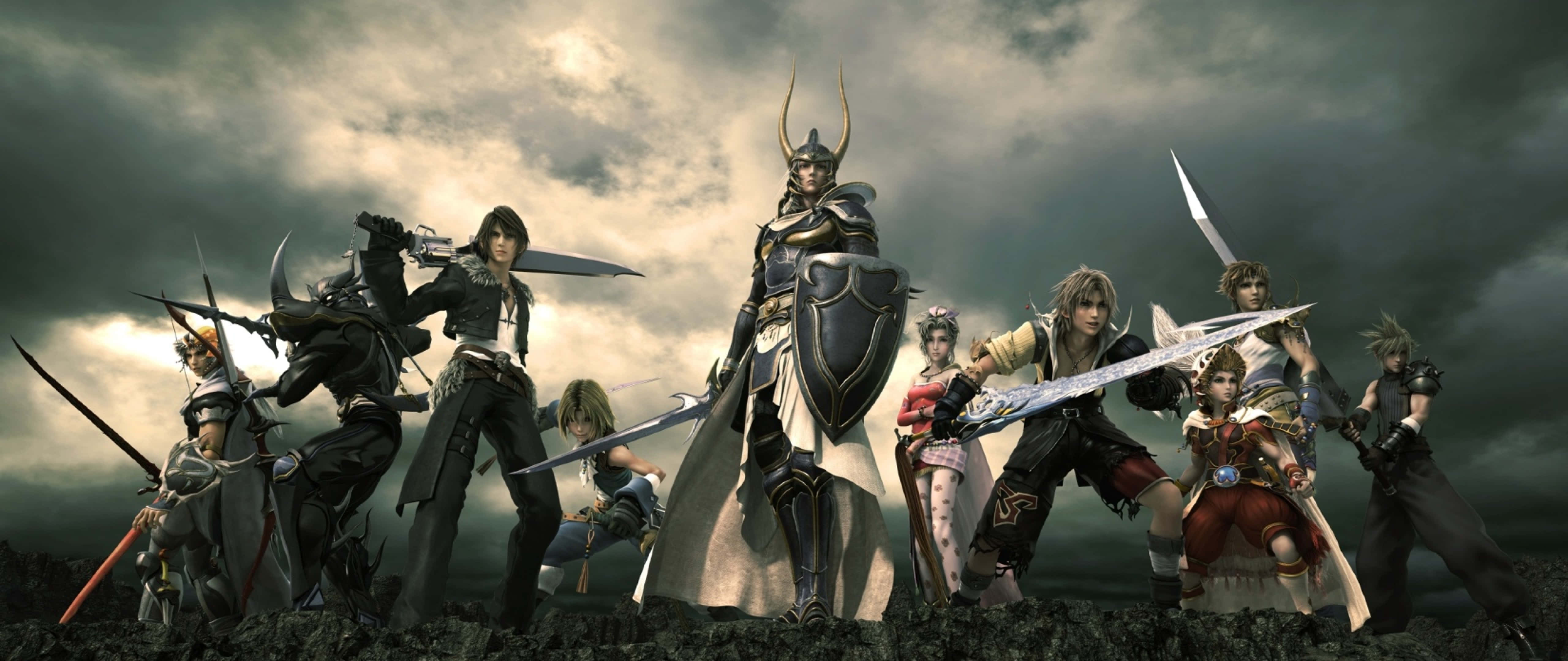 epic fantasy group, fantasy warriors, detailed armor, 5K Desktop Wallpaper