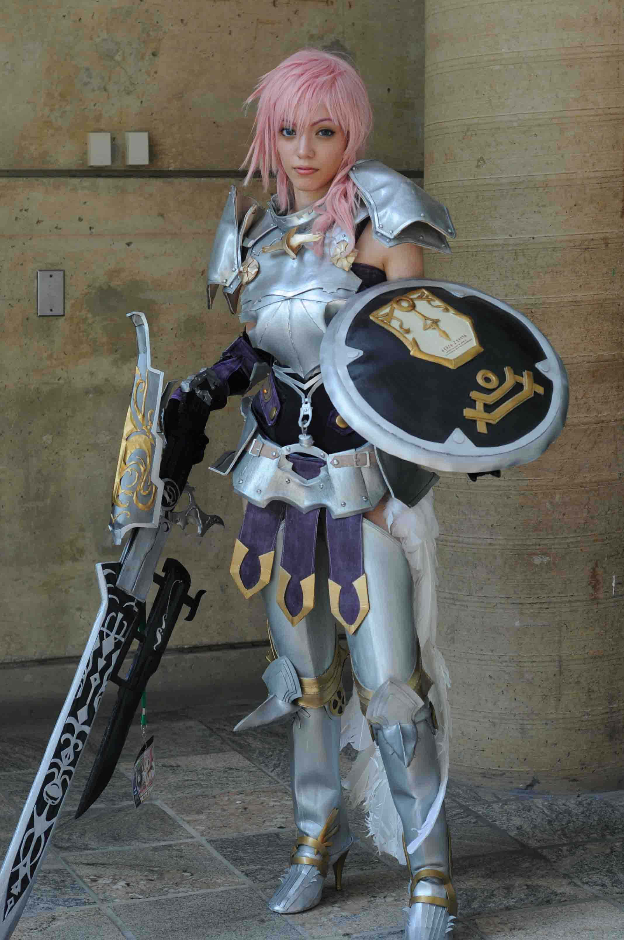 mystical warrior, pink hair, silver armor, 2K Phone Wallpaper