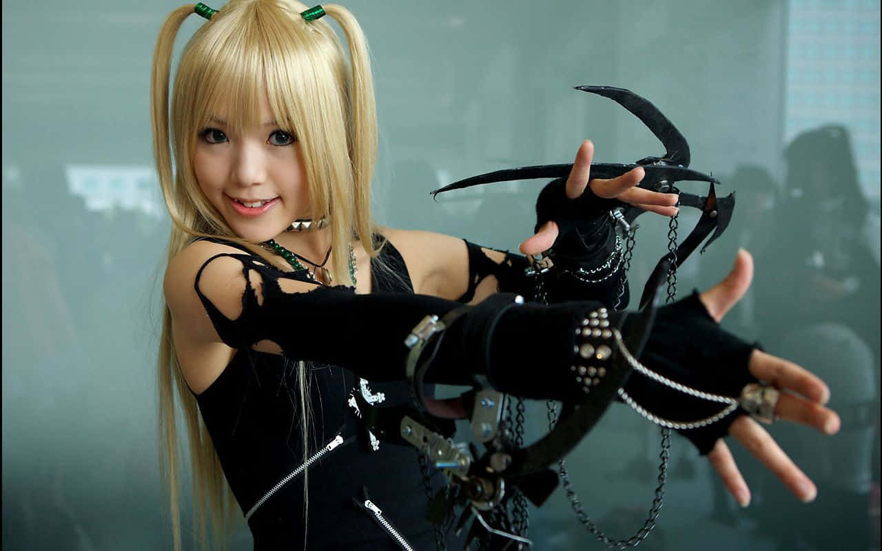 Fantasy Cosplay, blonde woman, black gothic outfit, HD Desktop Wallpaper