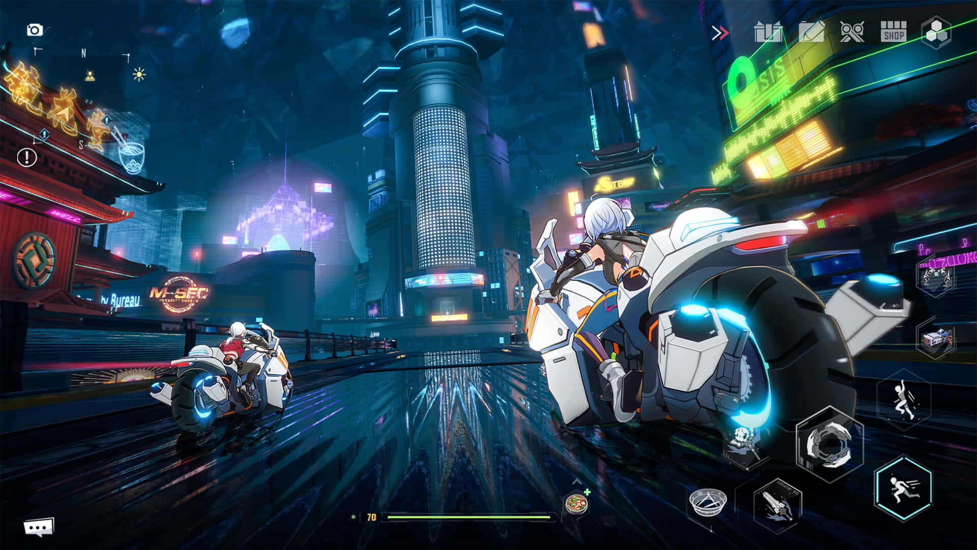 Fantasy Games, neon-drenched cyberpunk city, night, Full HD Desktop Wallpaper