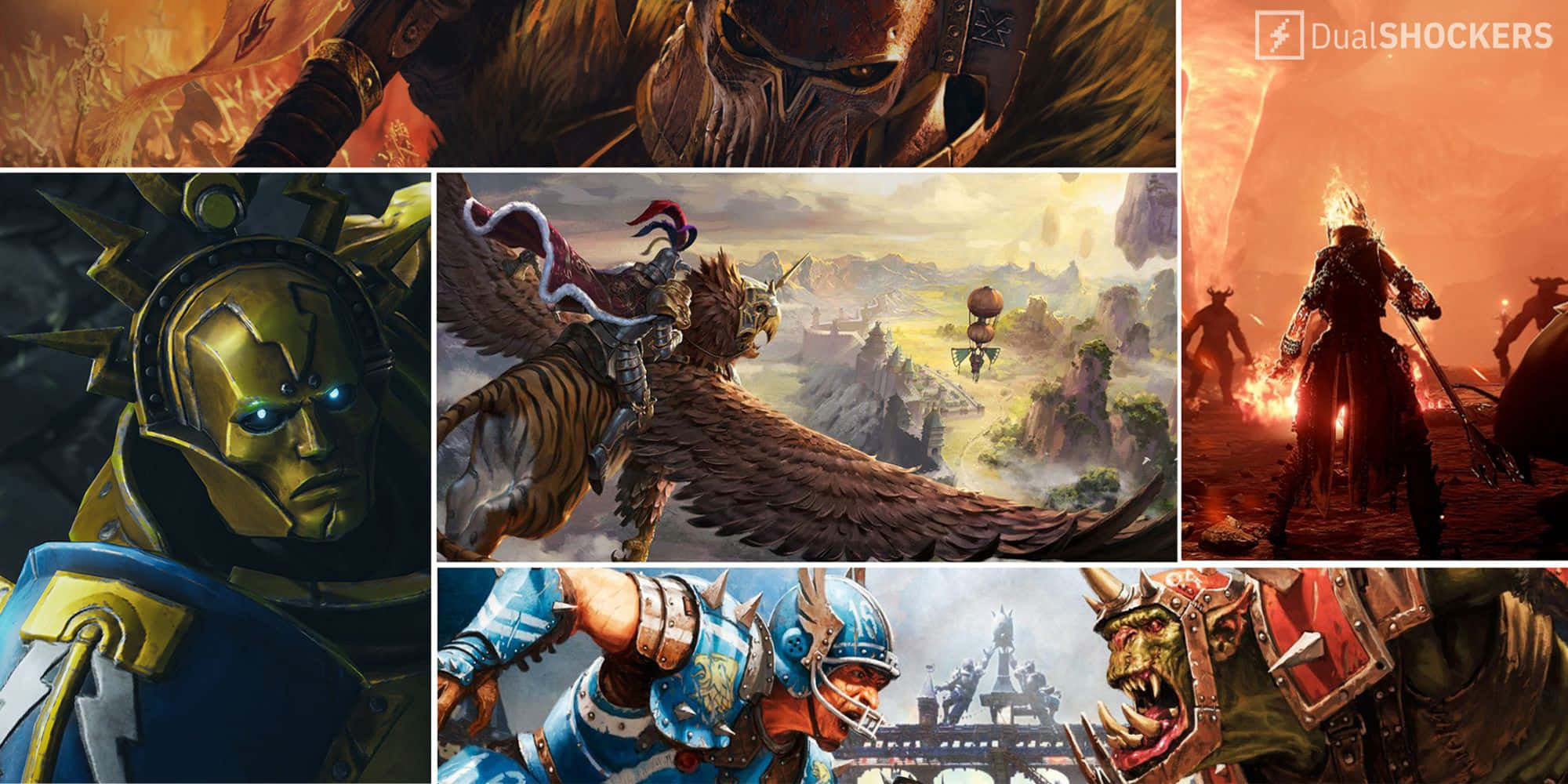 Fantasy Games, armored warriors, winged beasts, Full HD Desktop Wallpaper
