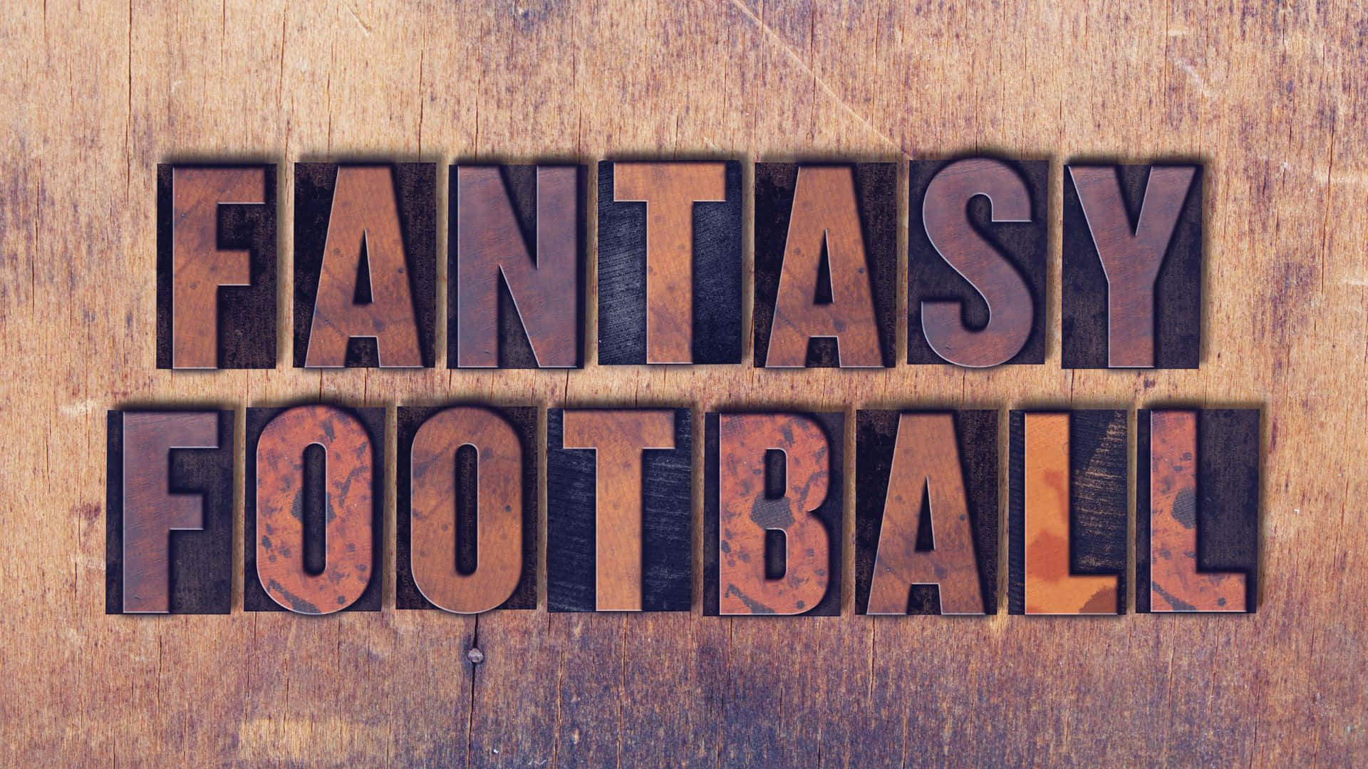 fantasy football, rusty metal, letterpress blocks, Full HD Desktop Wallpaper