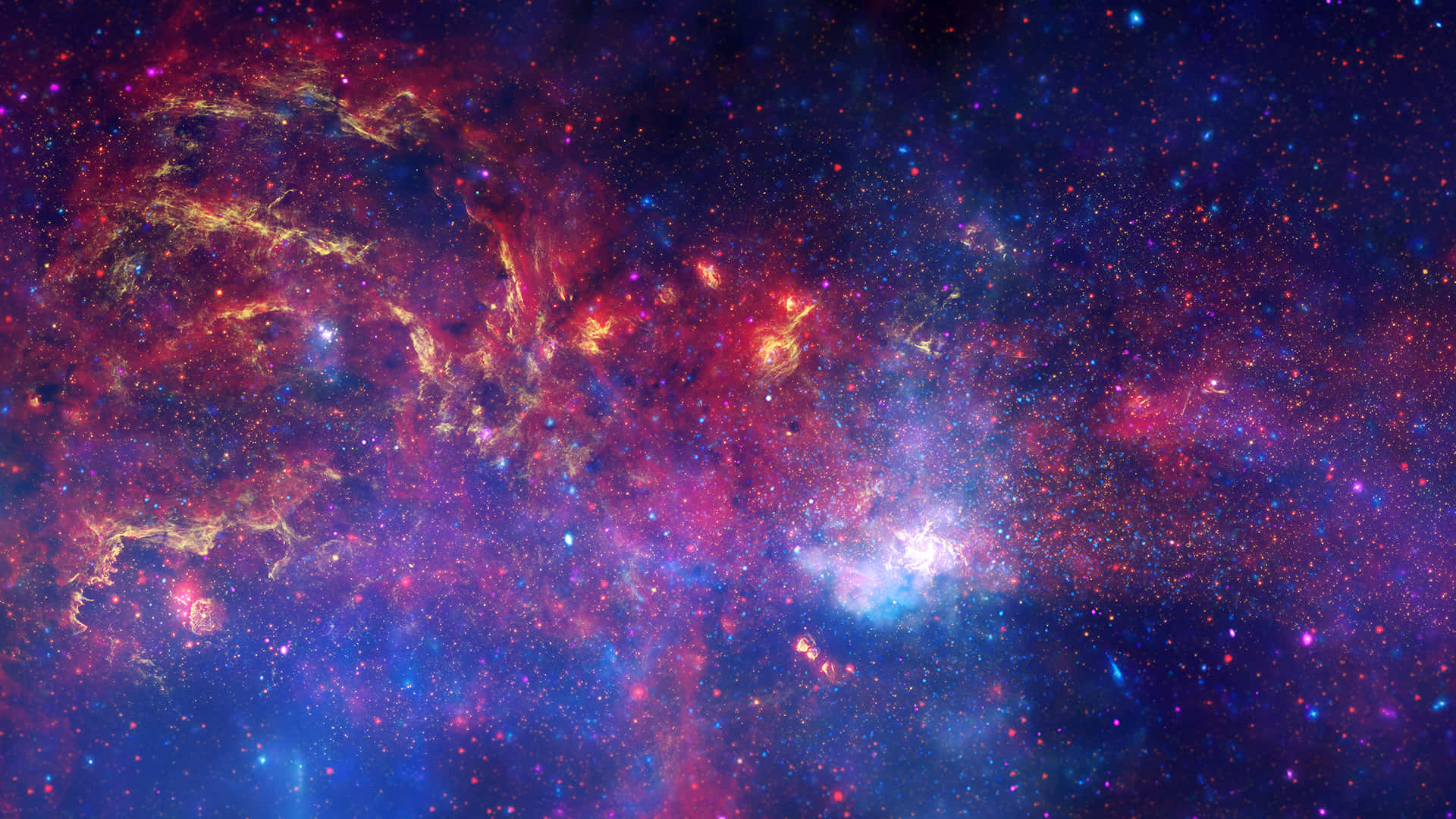 Fantasy Space, cosmic nebula, fiery reds, Full HD Desktop Wallpaper