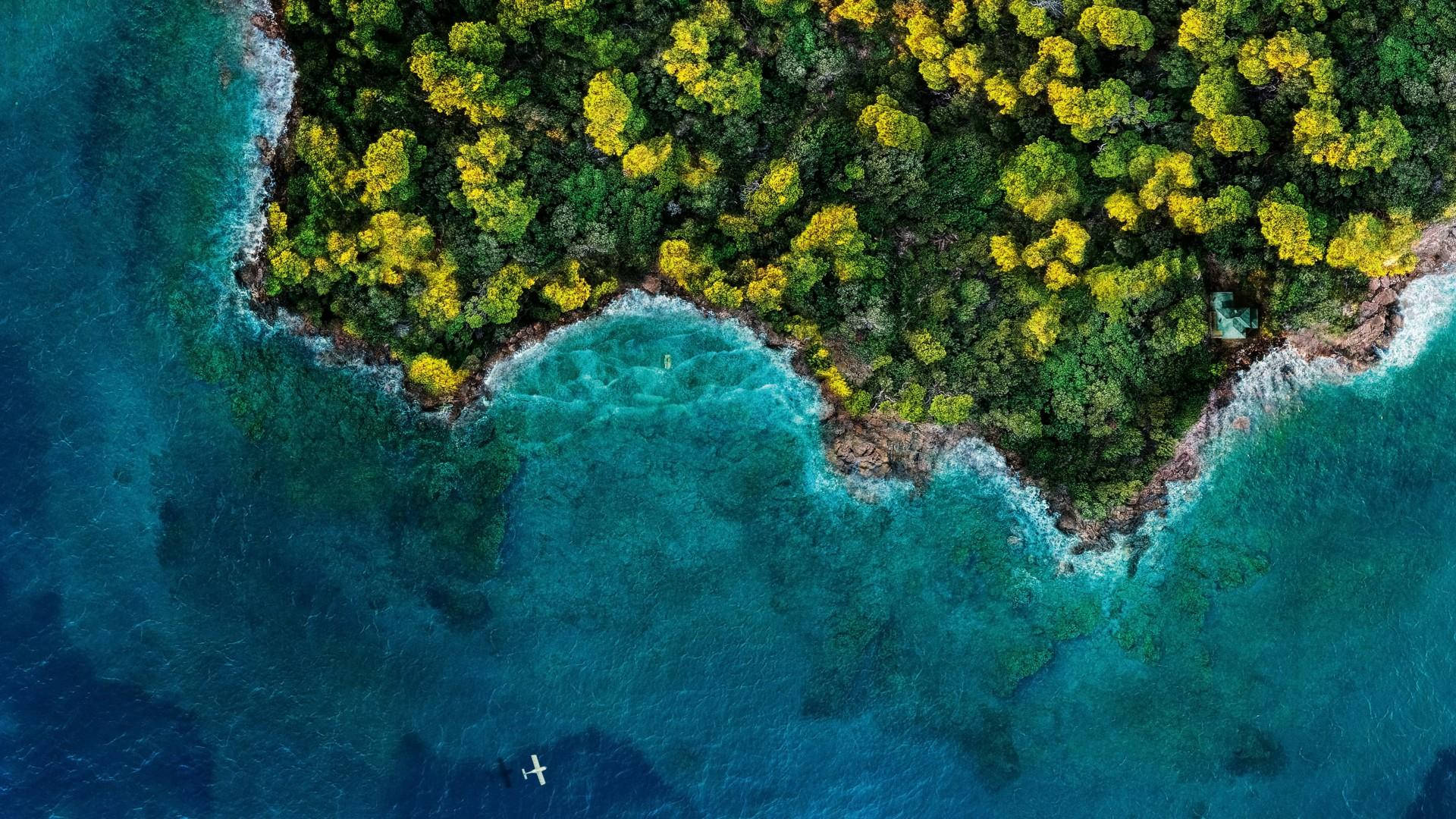 Fantasy Island, crystal clear water, turquoise waters, Full HD Desktop Wallpaper