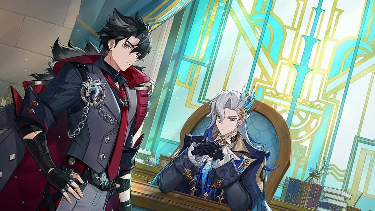 fantasy game characters, anime characters, ornate attire, SD Desktop Wallpaper