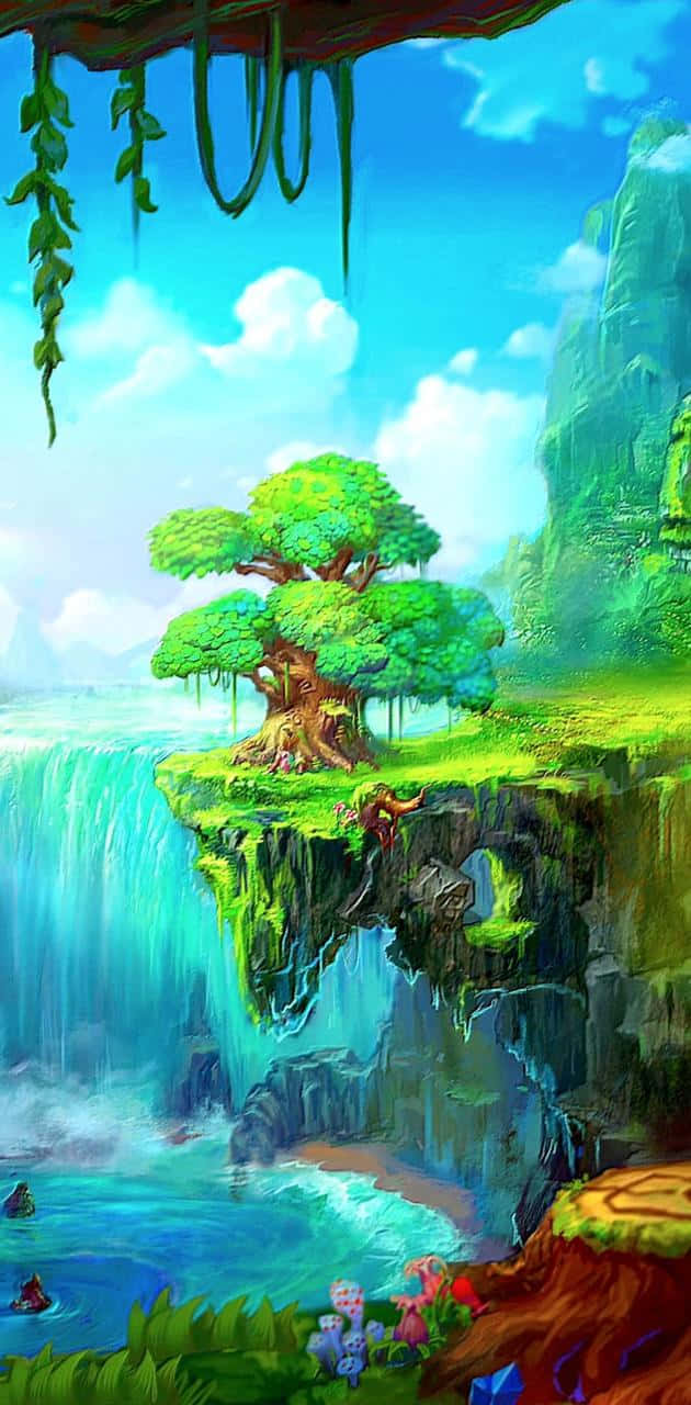 fantasy phone, 630 x 1280, green tree, HD Phone Wallpaper