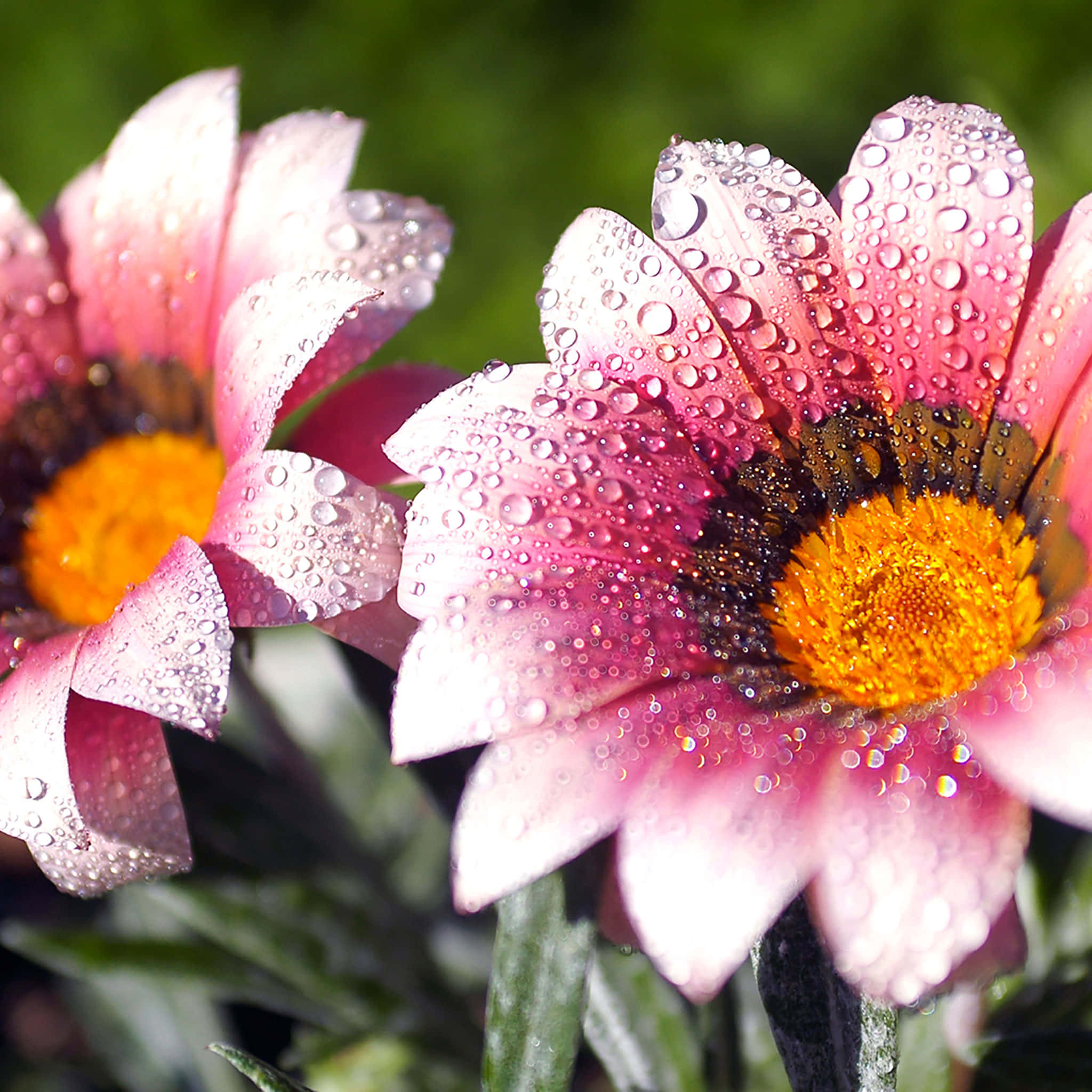 Fantasy Phone, pink daisies, dew drops, Full HD Desktop Wallpaper