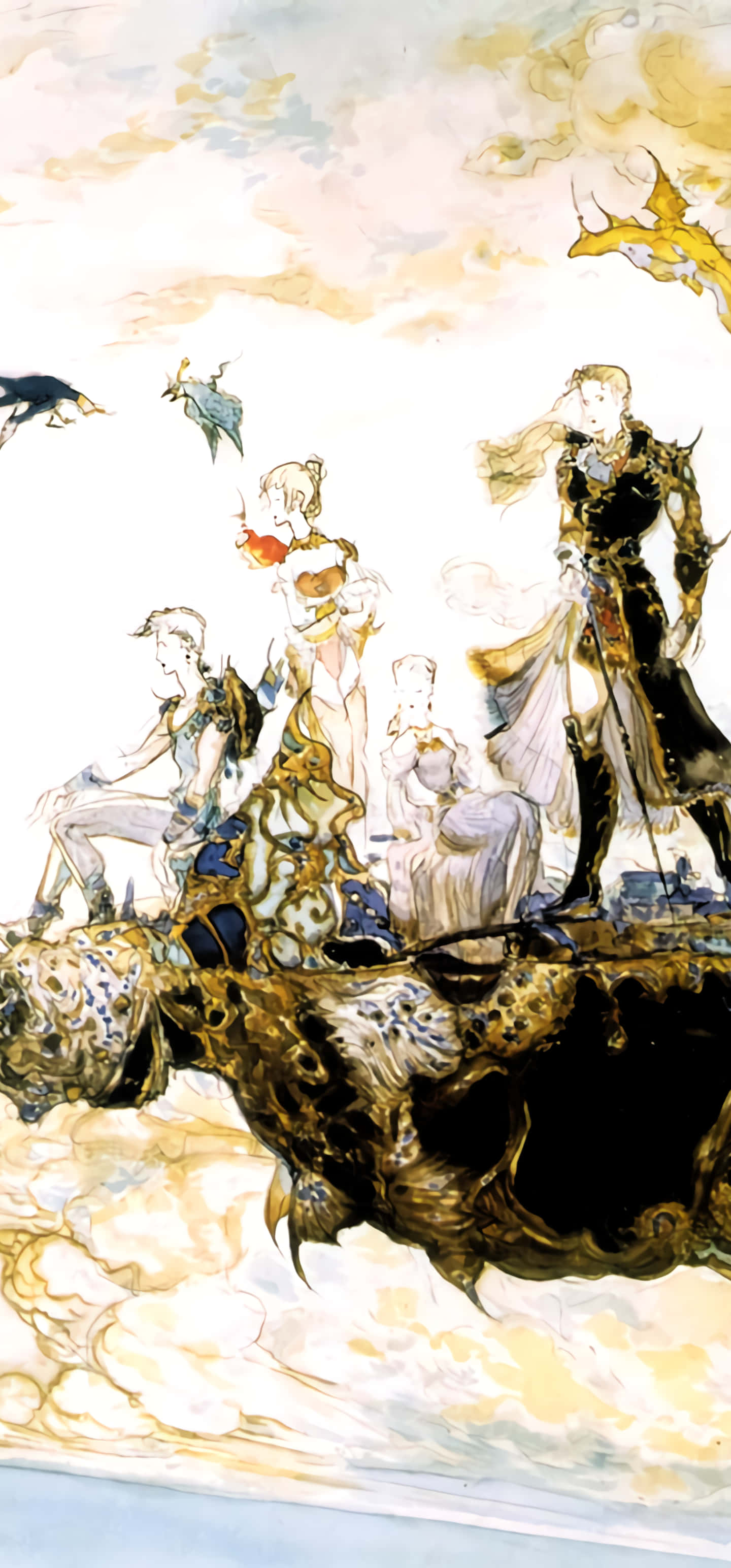 Fantasy Phone, golden beast, swirling clouds, 2K Phone Wallpaper