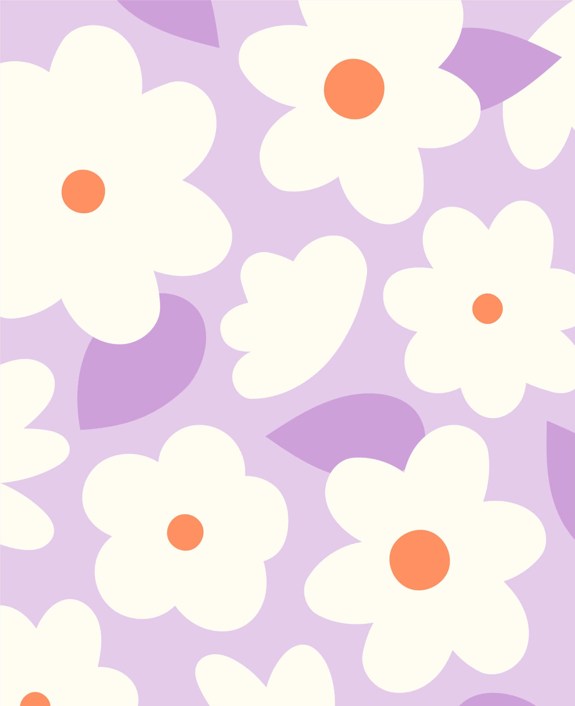 Fantasy Phone, white flowers, orange centers, Full HD Phone Wallpaper