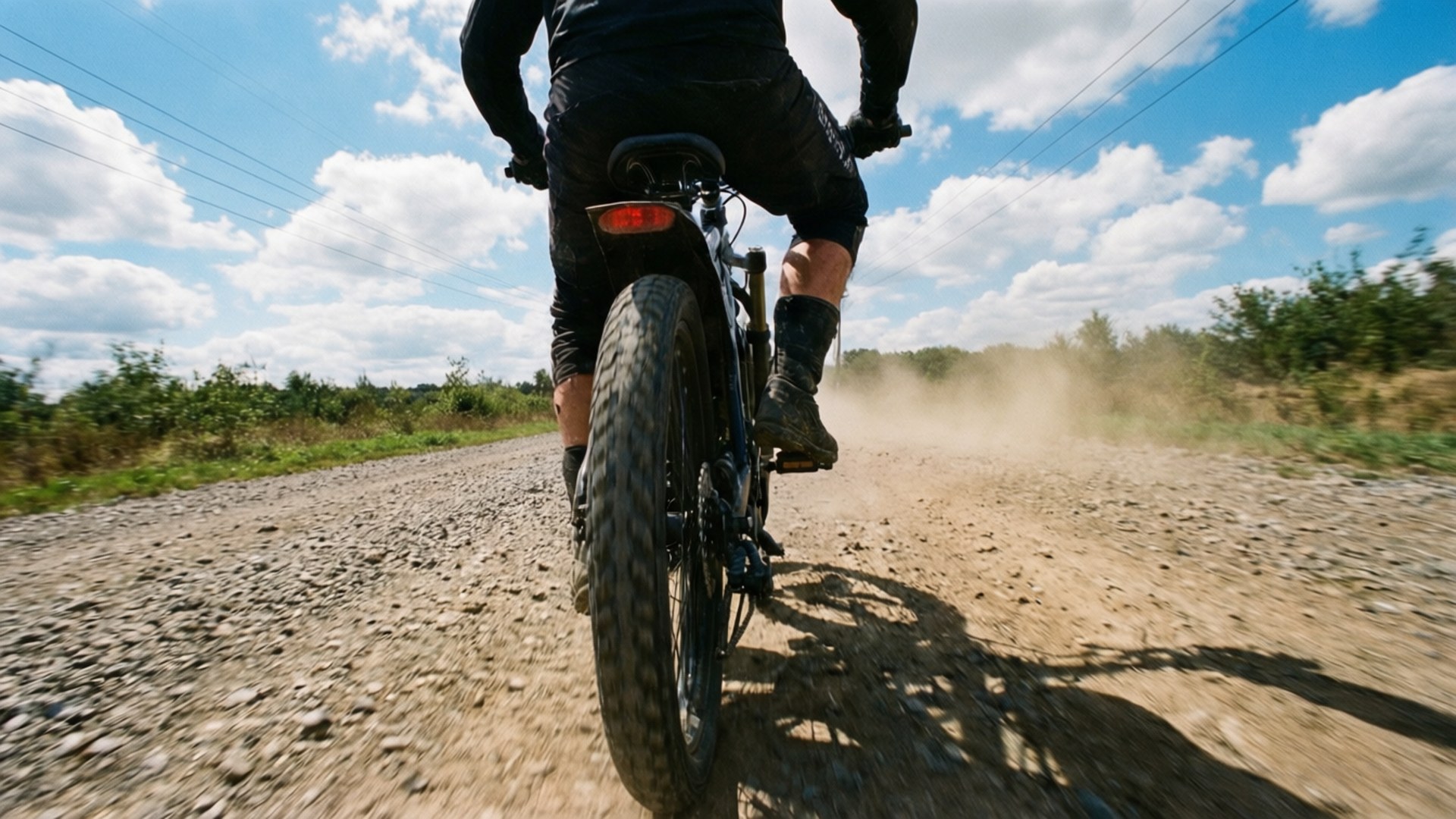 Fantic, gravel road, dust flying, Full HD Desktop Wallpaper