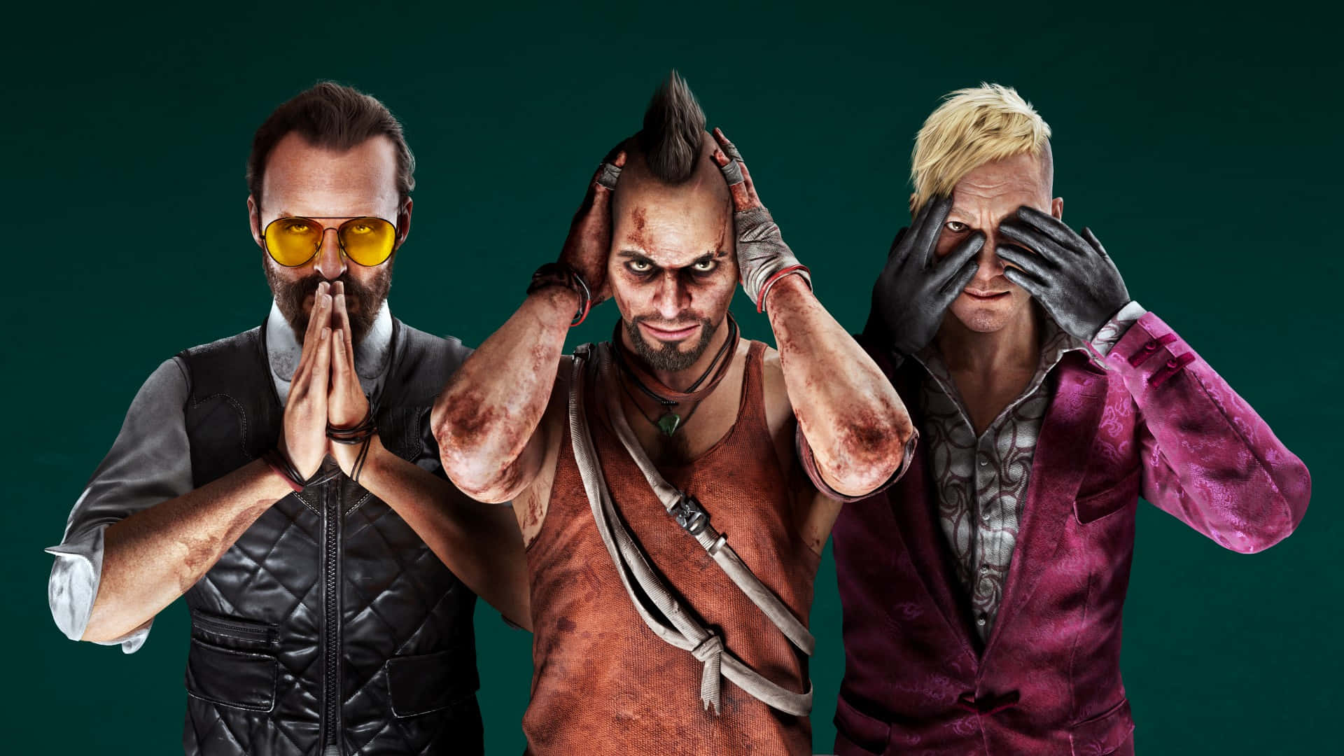Far Cry 3, Vaas, green background, Full HD Desktop Wallpaper