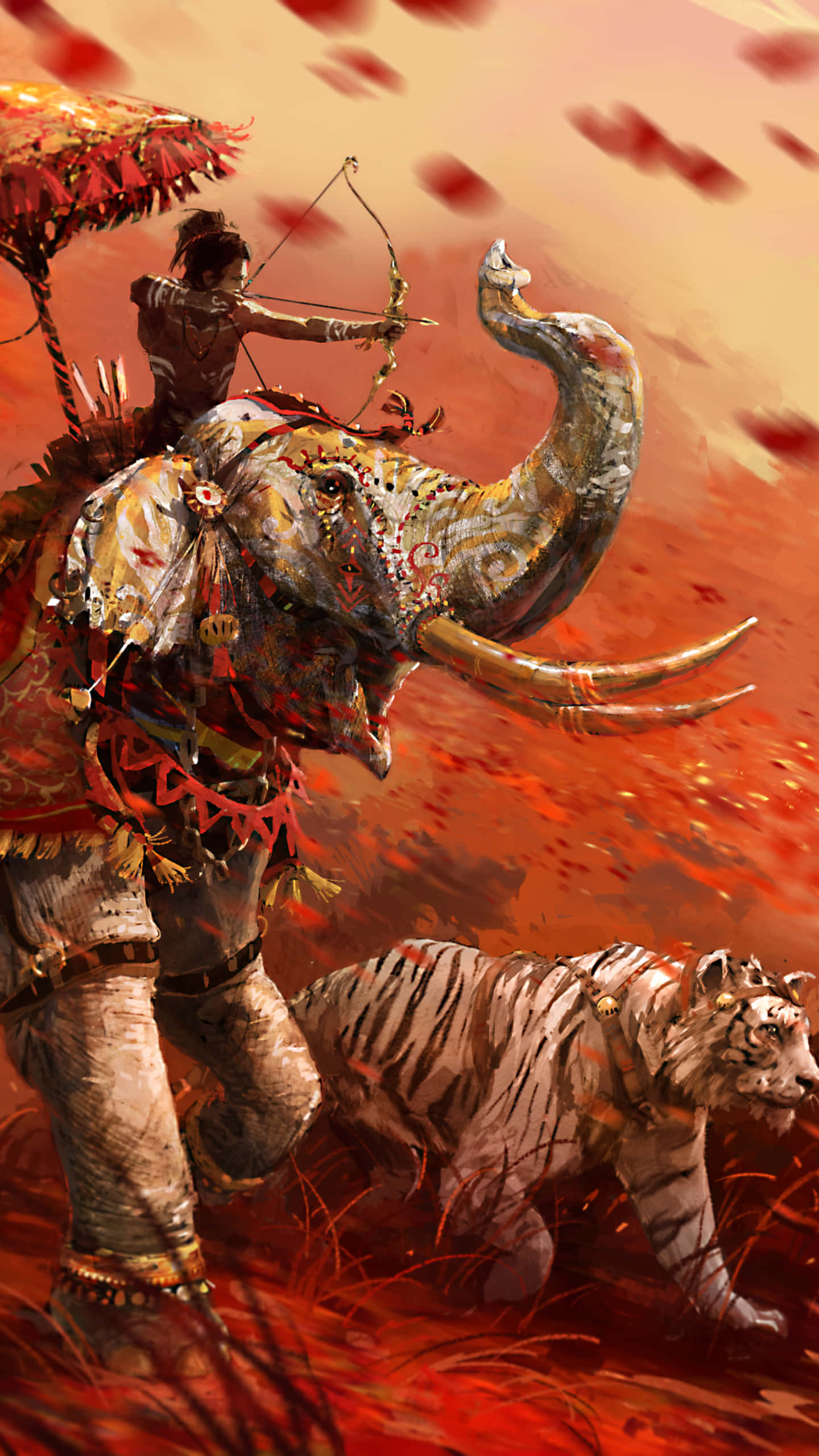 Far Cry 4, elephant, warrior, 2K Phone Wallpaper