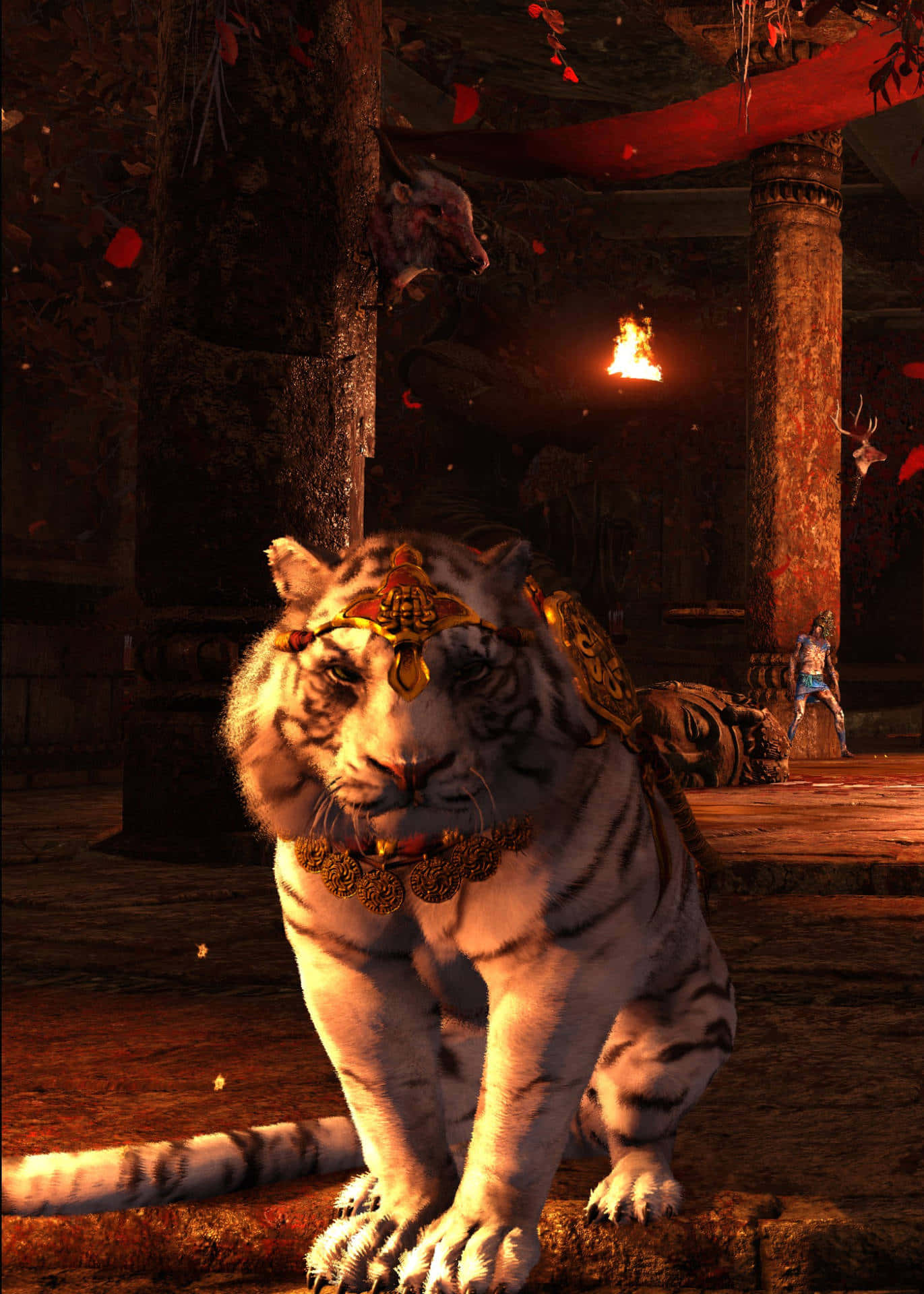 Far Cry 4, white tiger, golden regalia, Full HD Phone Wallpaper