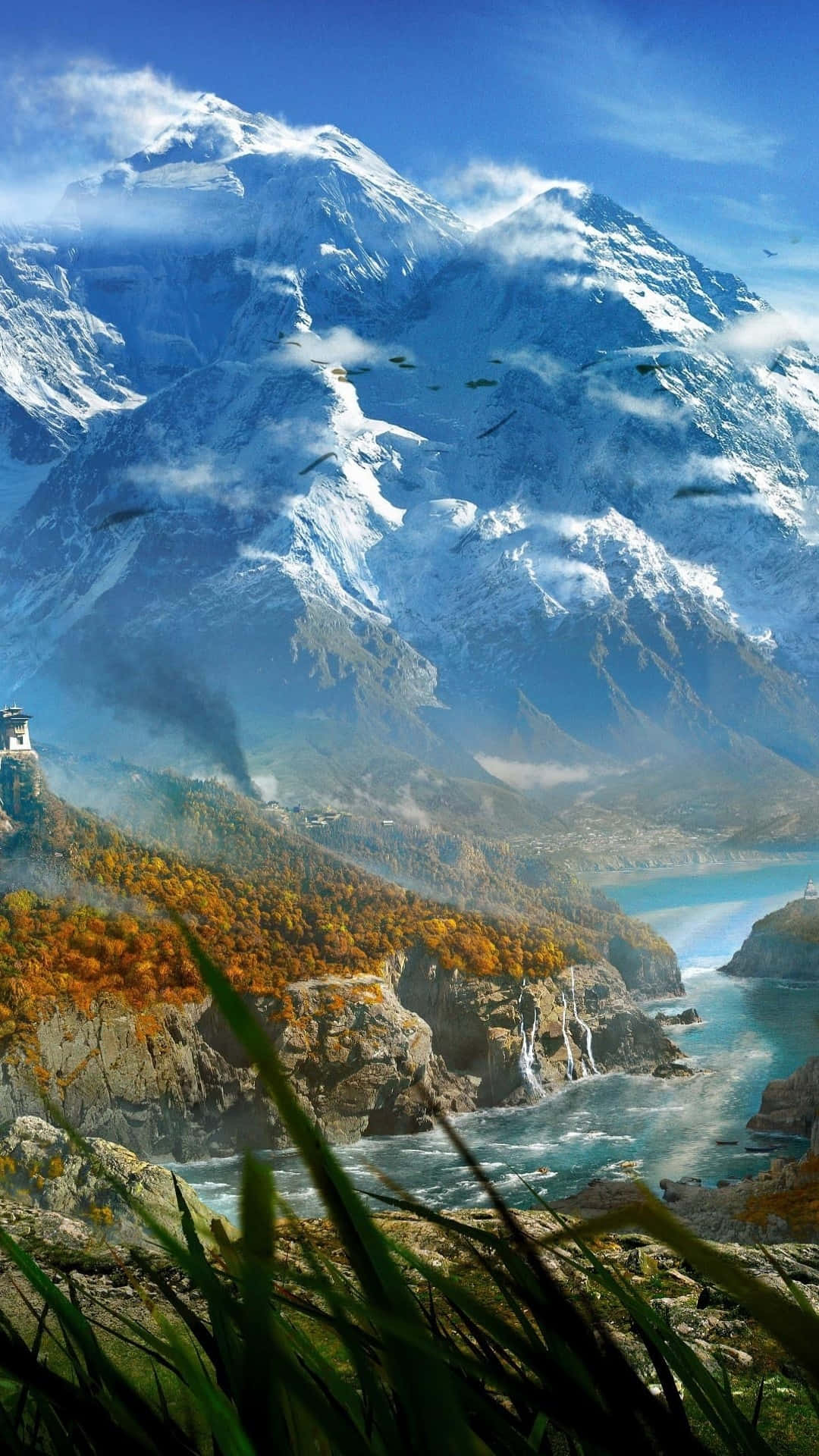 Far Cry 4, mountain, lake, Full HD Phone Wallpaper