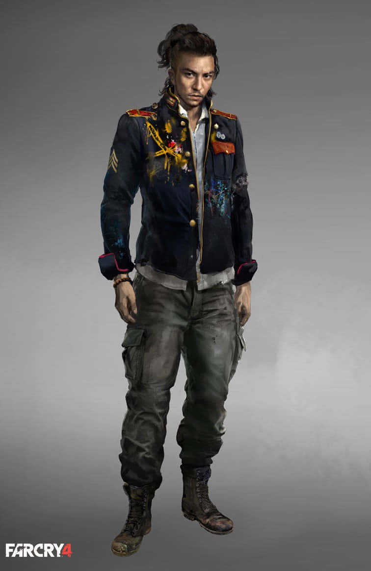 Far Cry 4 Phone, rugged male character, battle-worn military jacket, SD Phone Wallpaper