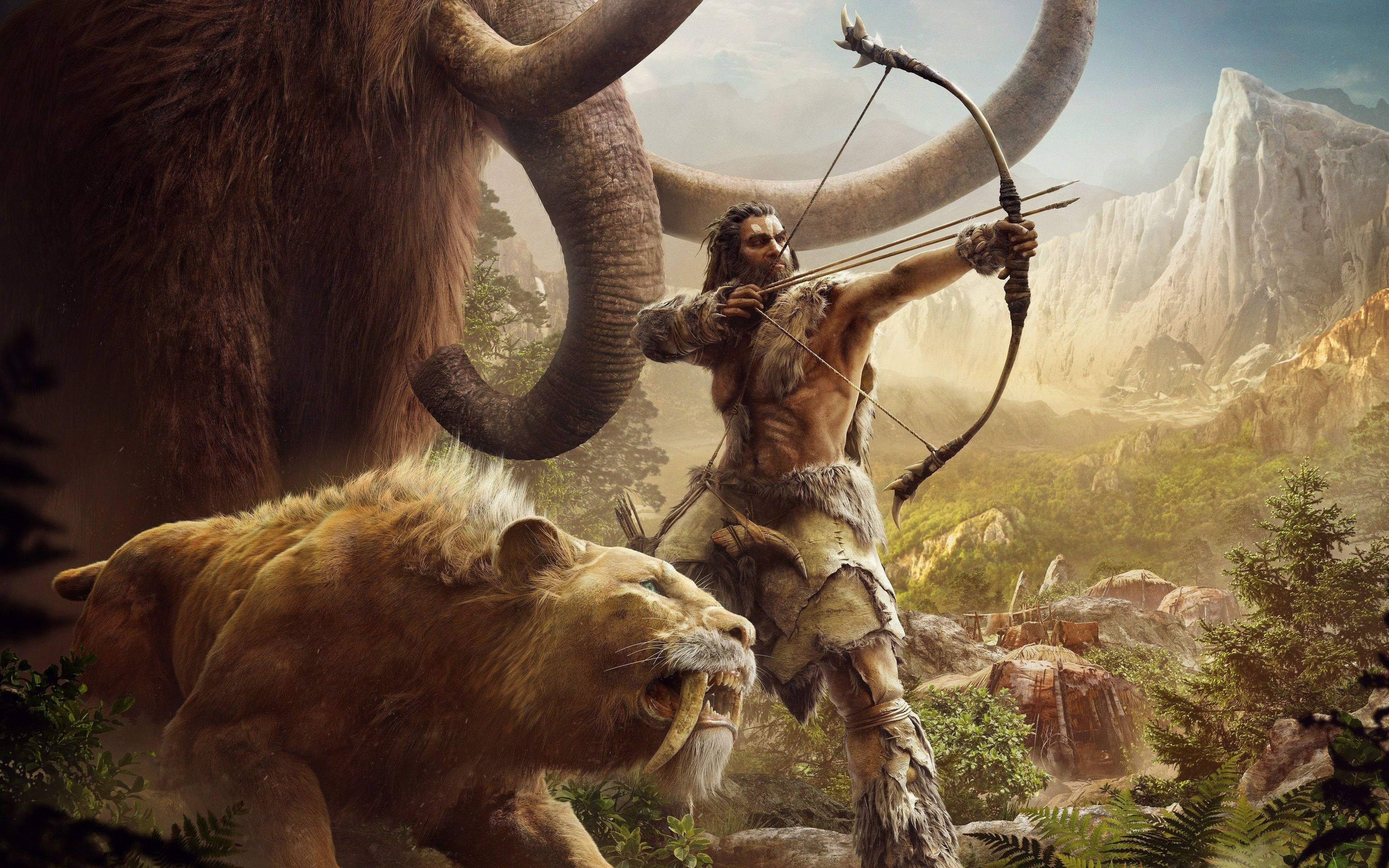 Far Cry 4, caveman, bow and arrow, 2K Desktop Wallpaper