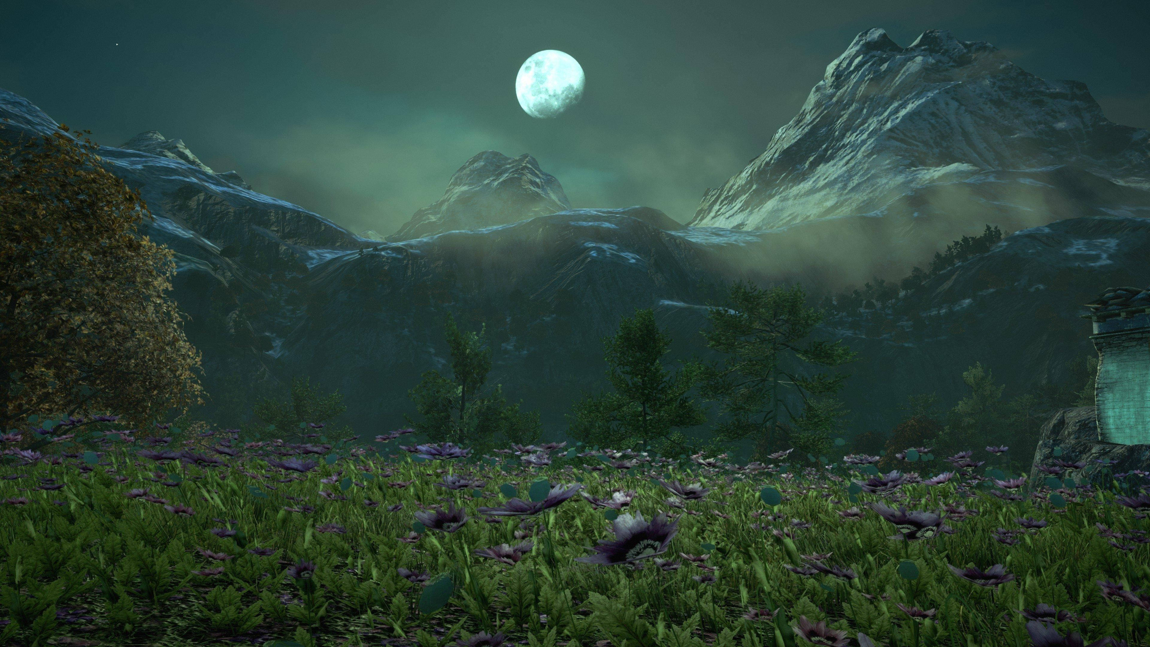 Far Cry 4, moon field, misty mountain valley, 4K Desktop Wallpaper