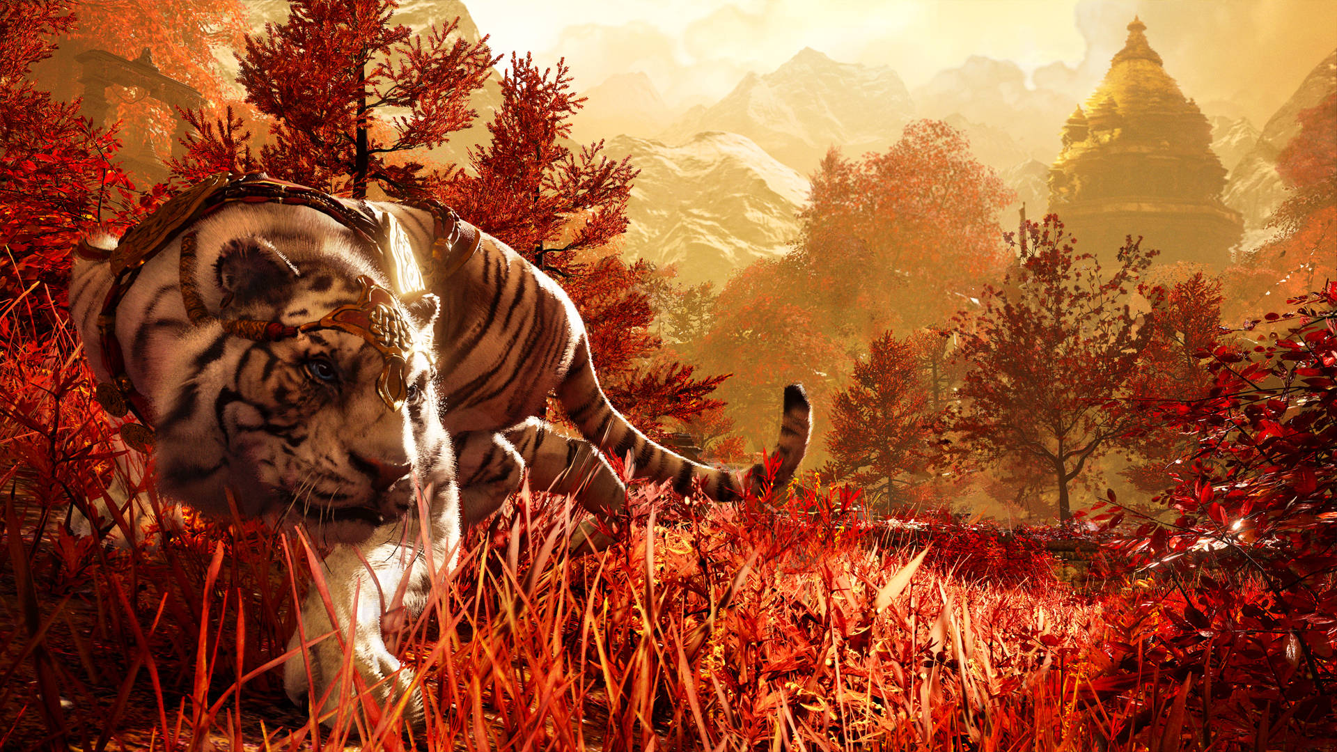 Far Cry 4, white tiger, ornate headgear, Full HD Desktop Wallpaper