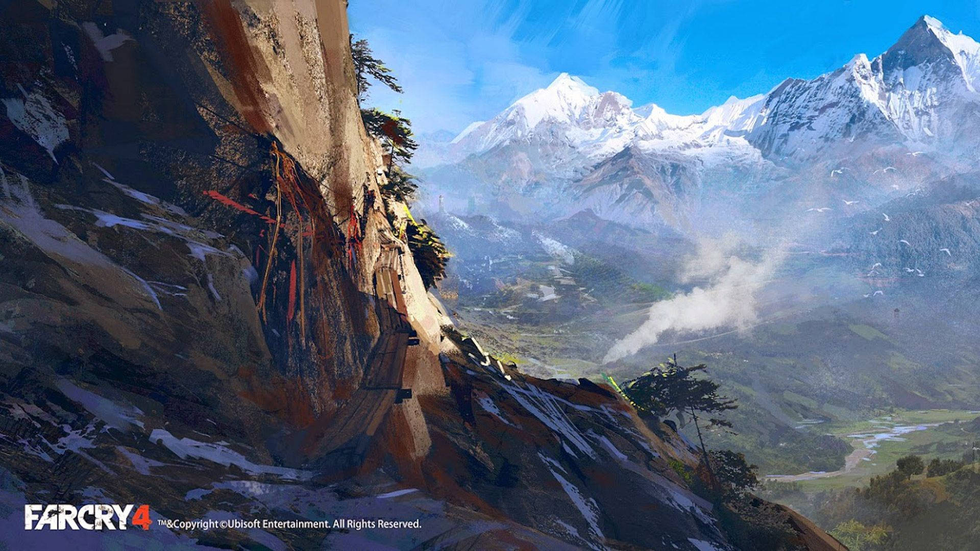 Far Cry 4, mountain vista, snow-capped peaks, Full HD Desktop Wallpaper