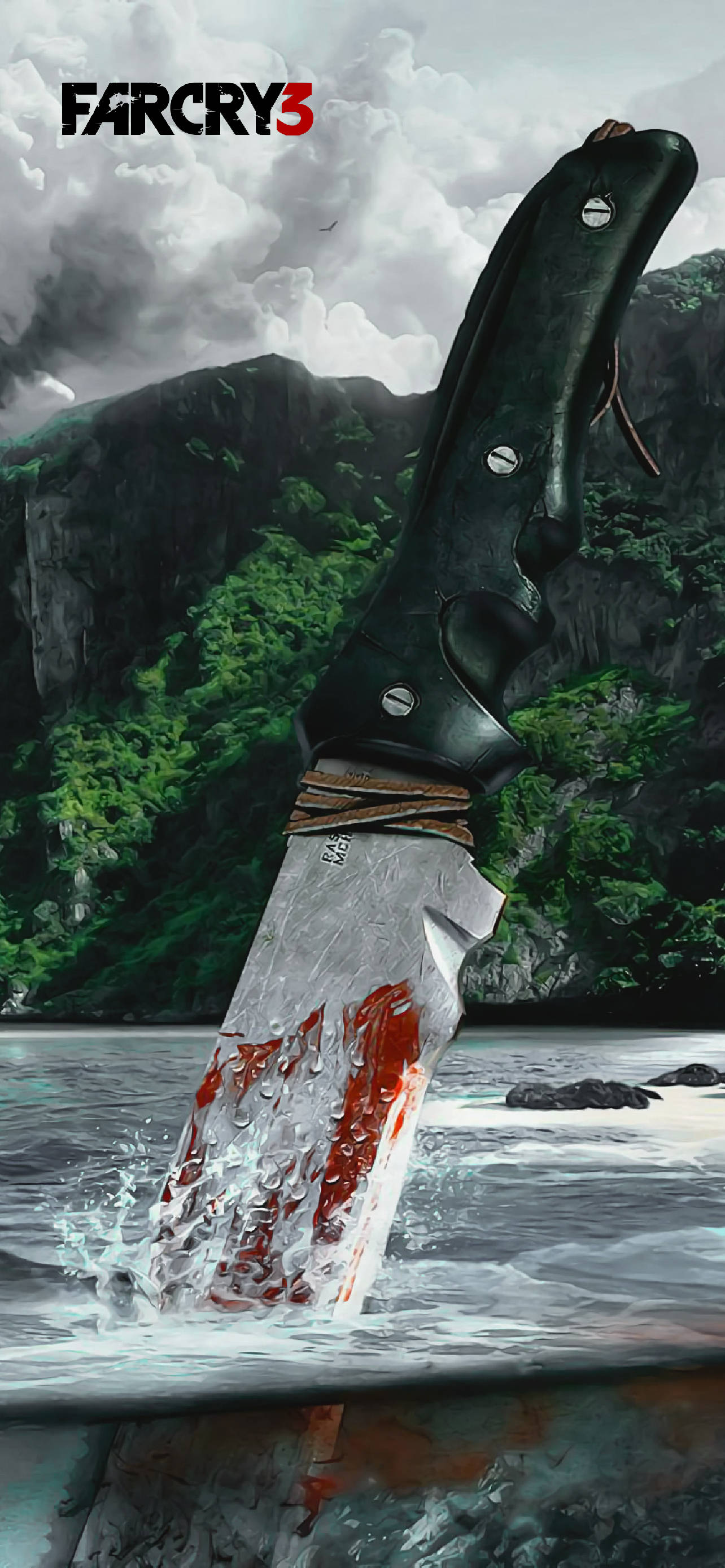 Far Cry, iPhone, bloodied knife, 2K Phone Wallpaper