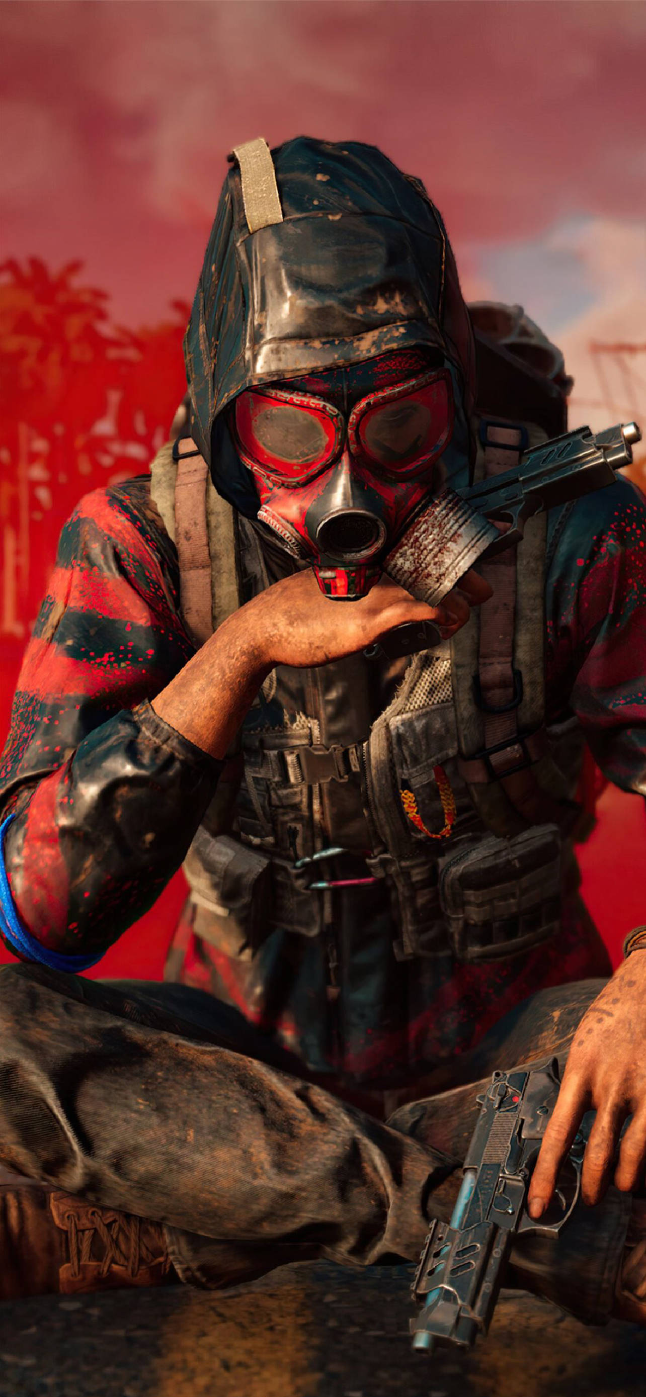 Far Cry, iPhone, hazmat mask, 2K Phone Wallpaper