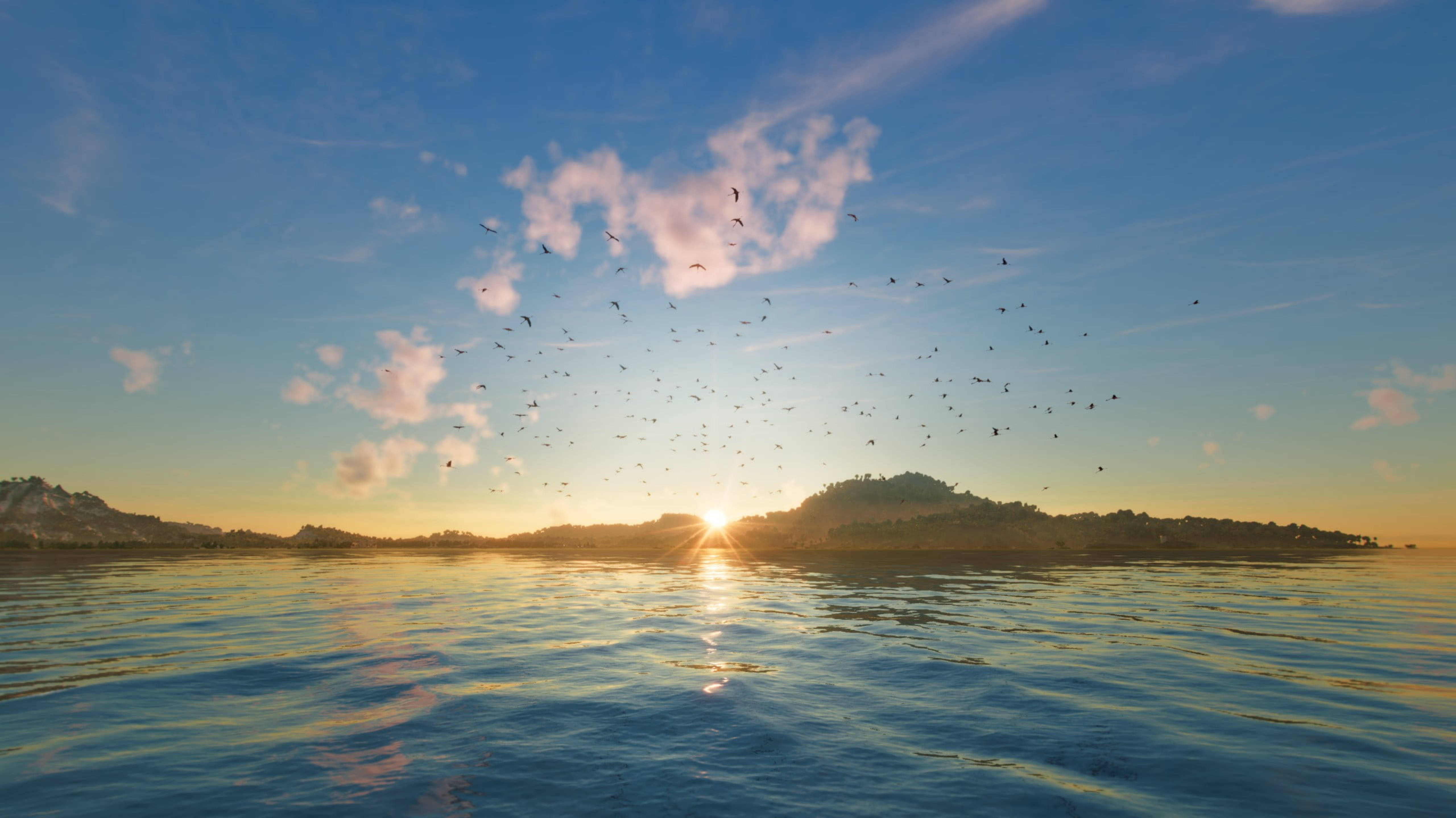 Far Cry 6, ocean sunset, calm ocean, 5K Desktop Wallpaper