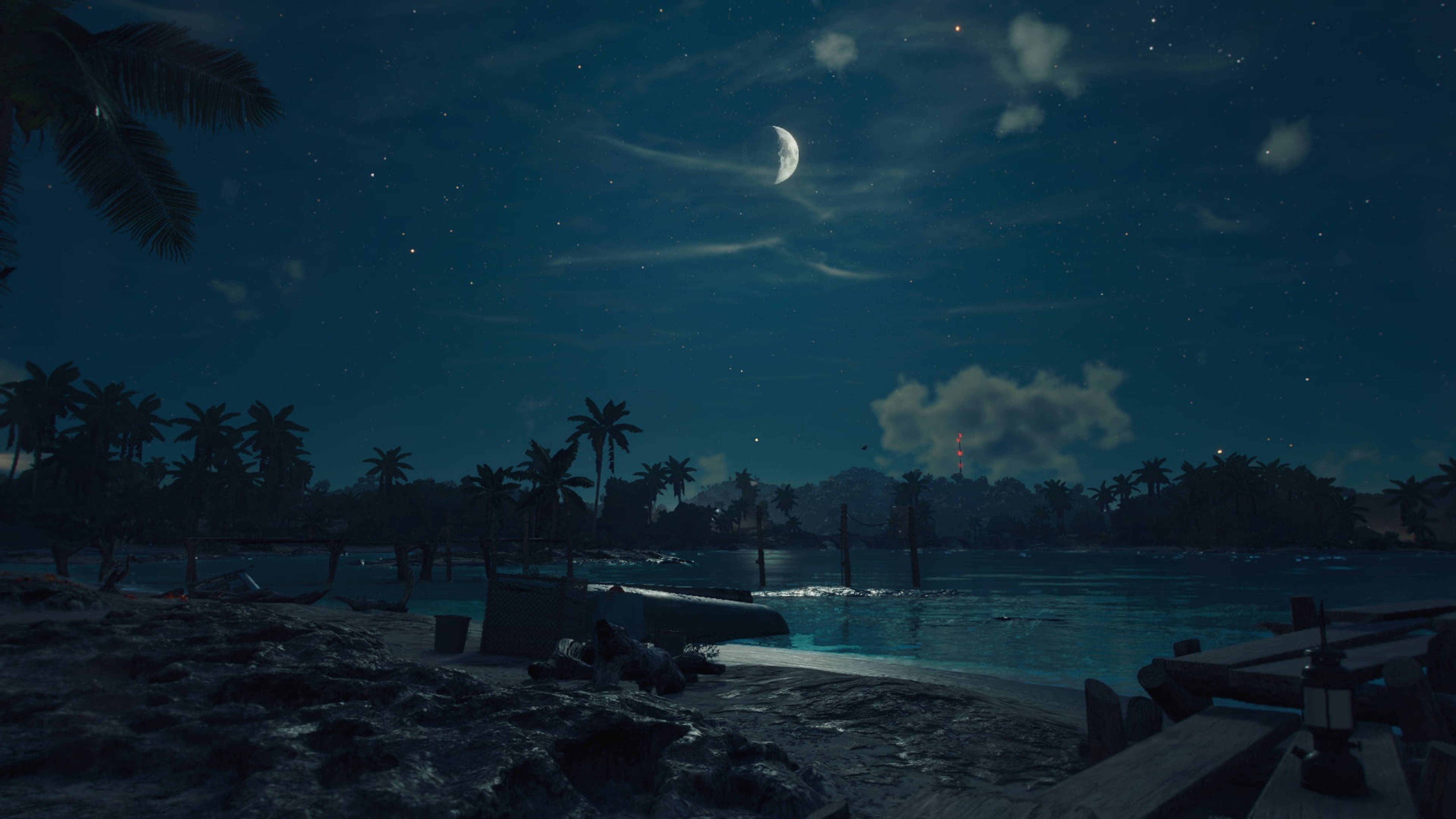 Far Cry 6, beach, night, 5K Desktop Wallpaper