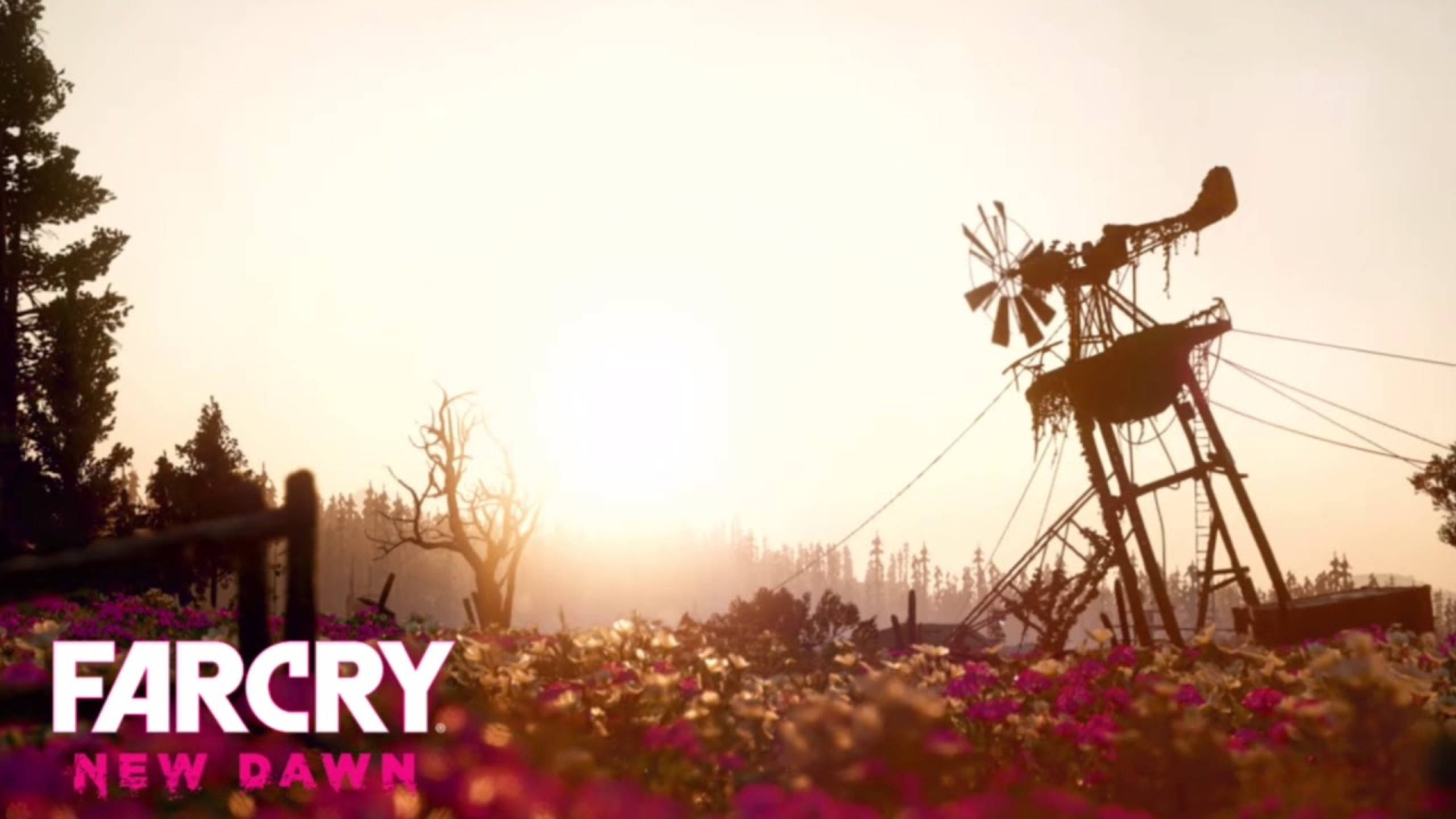 Far Cry New Dawn, flower fields, purple flowers, 2K Desktop Wallpaper
