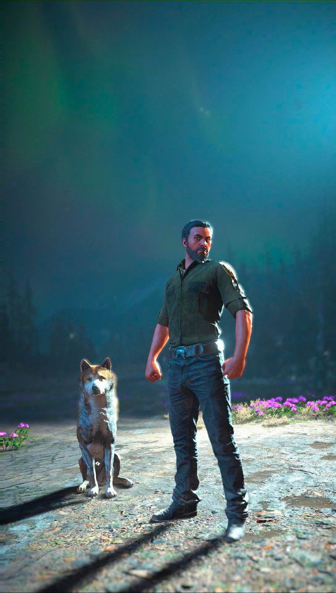 Far Cry New Dawn, misty forest clearing, ethereal blue-green light, Full HD Phone Wallpaper