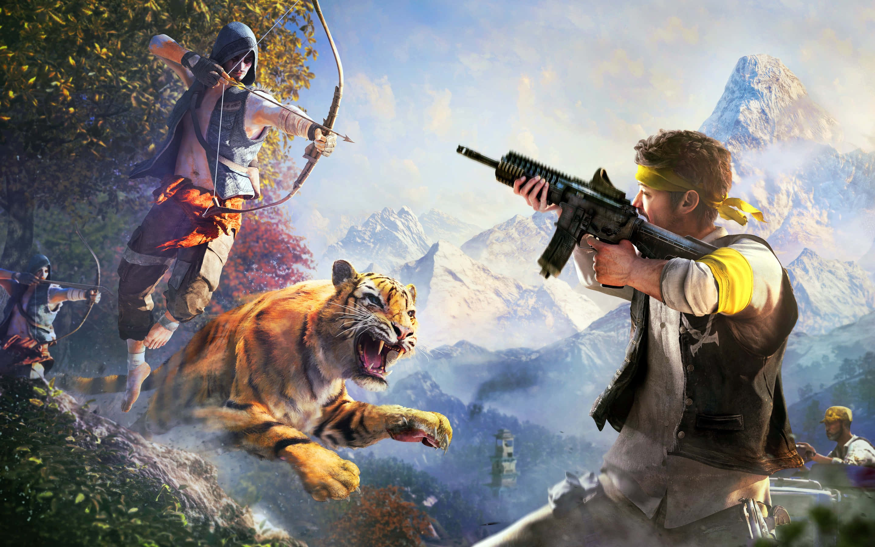 Far Cry, bow, gun, 2K Desktop Wallpaper