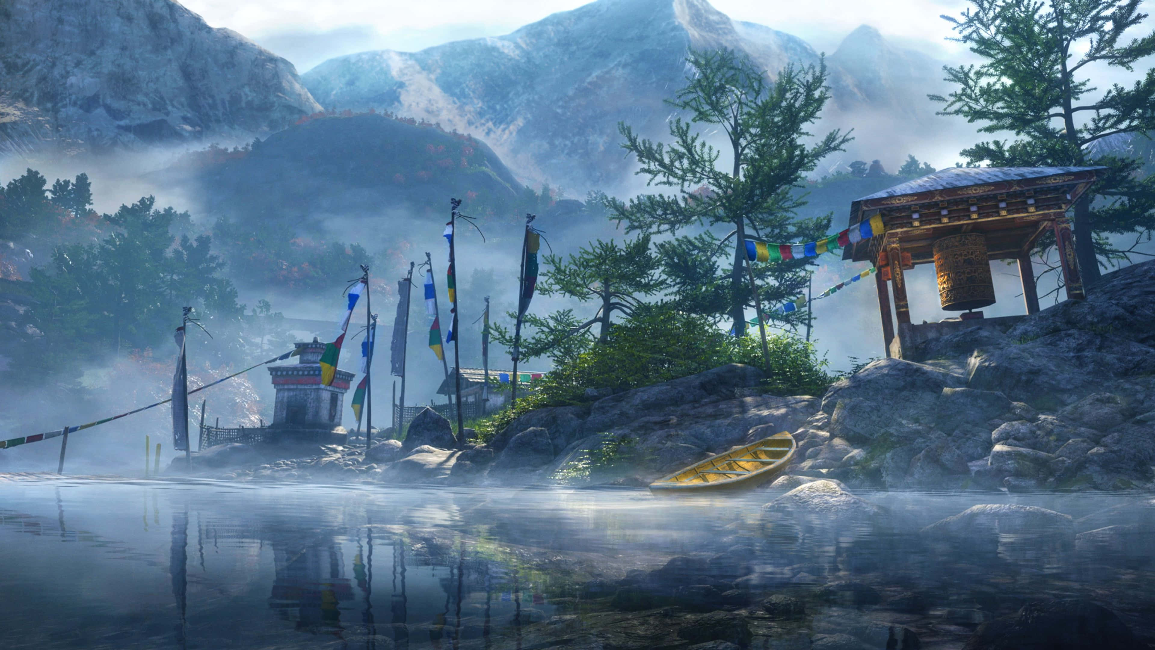 Far Cry, mountains, misty mountain lake, 4K Desktop Wallpaper