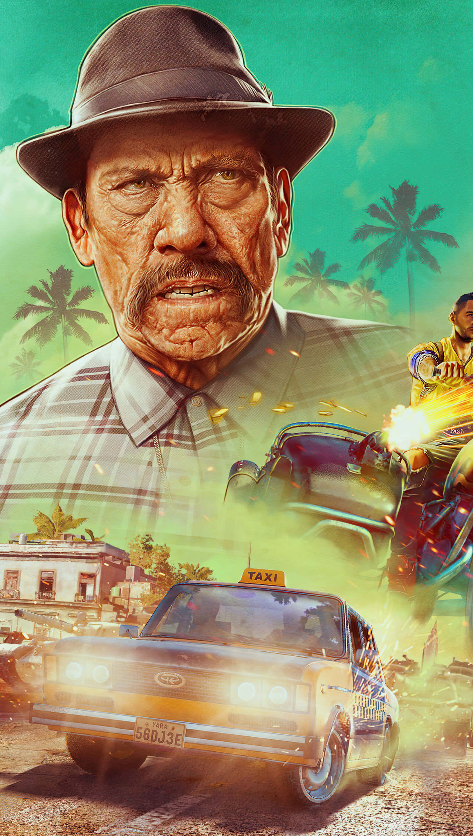 Far Cry, tropical street, fedora, 2K Phone Wallpaper