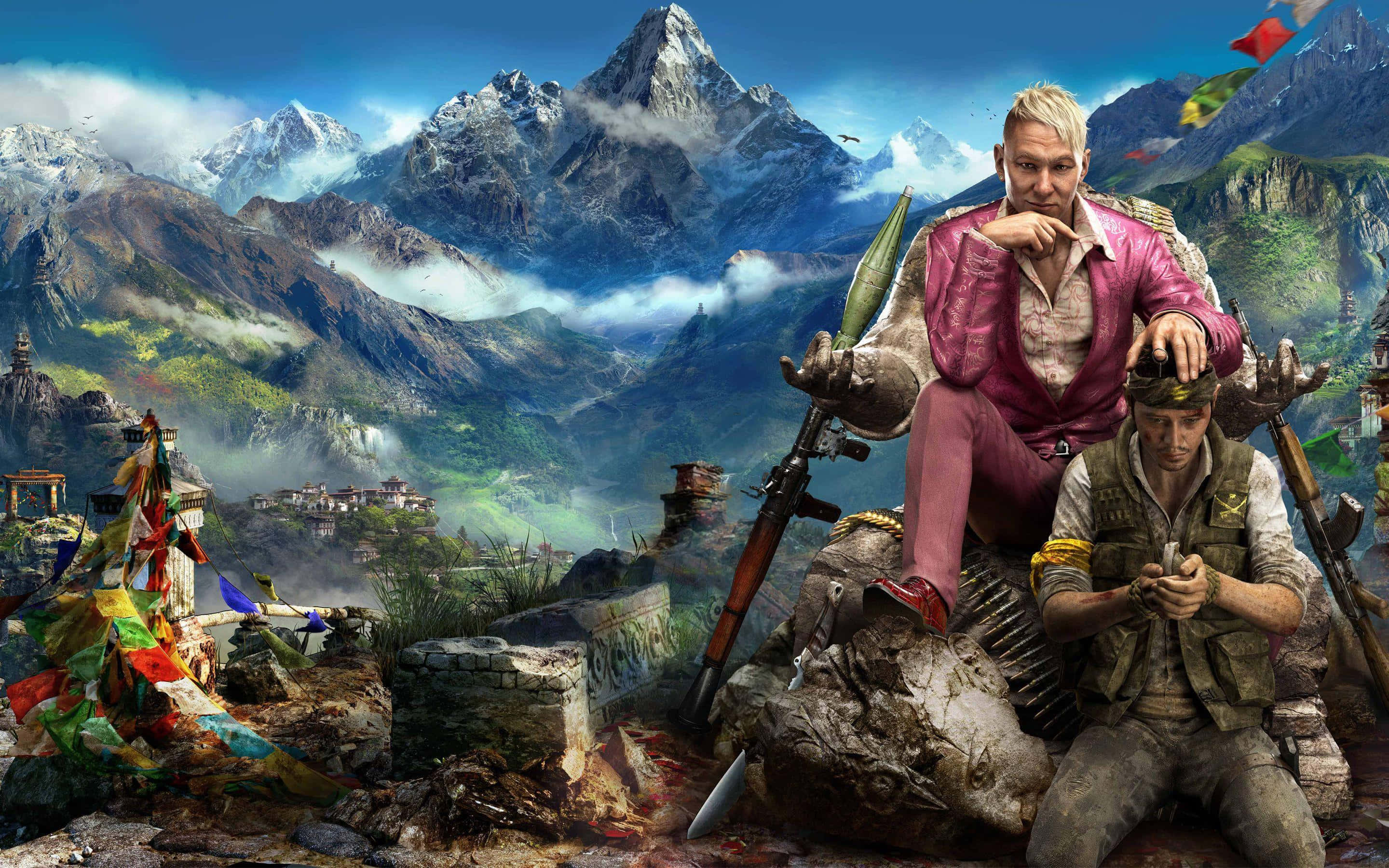 Far Cry 4, mountain landscape, rocky mountain ledge, 2K Desktop Wallpaper