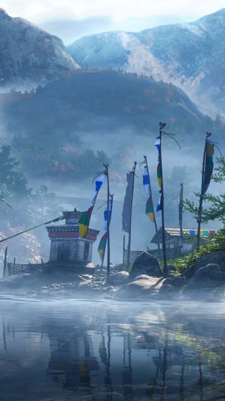 Far Cry 4, phone, misty mountain lake, HD Phone Wallpaper