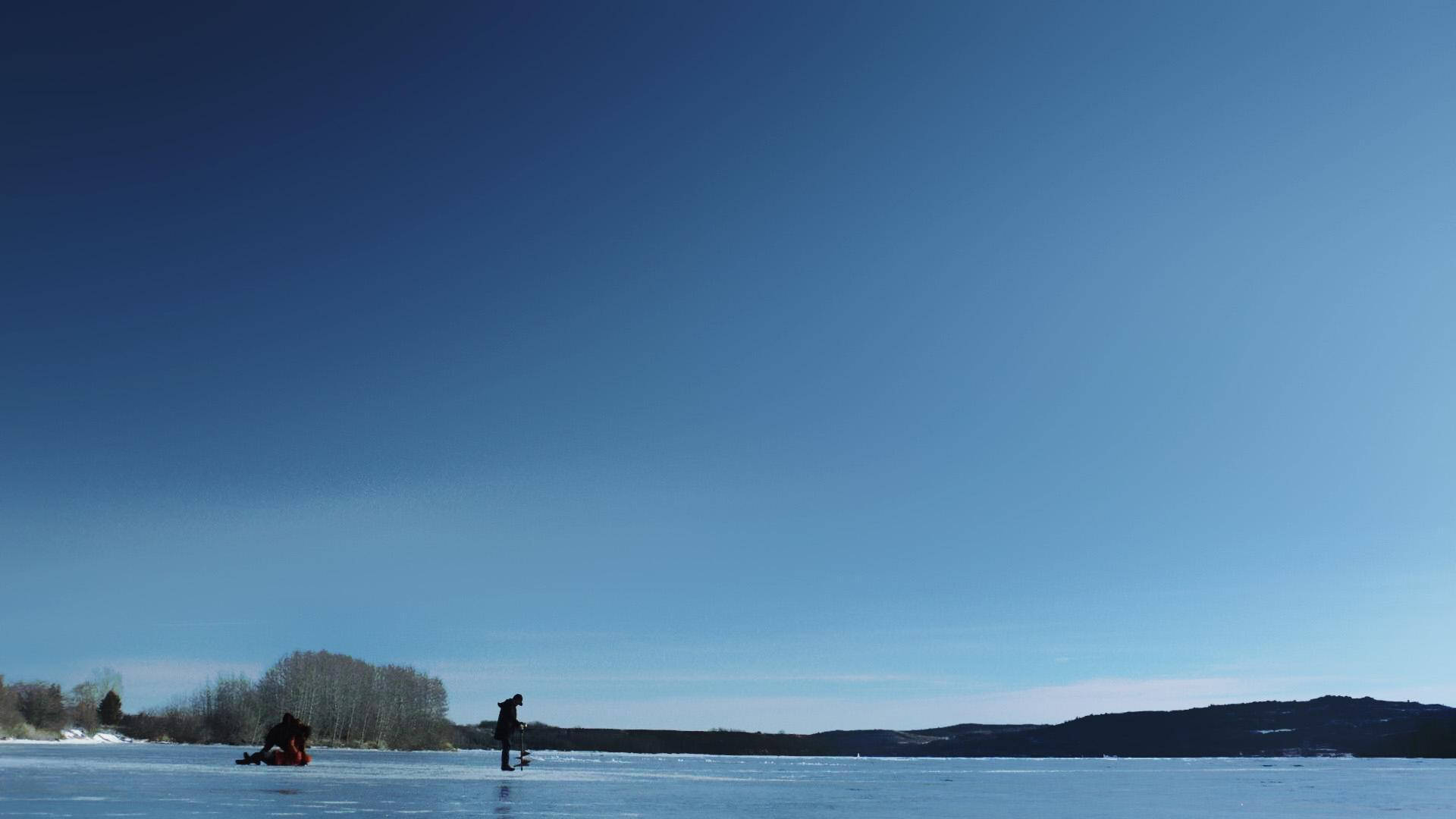 Fargo, frozen lake, clear blue sky, Full HD Desktop Wallpaper