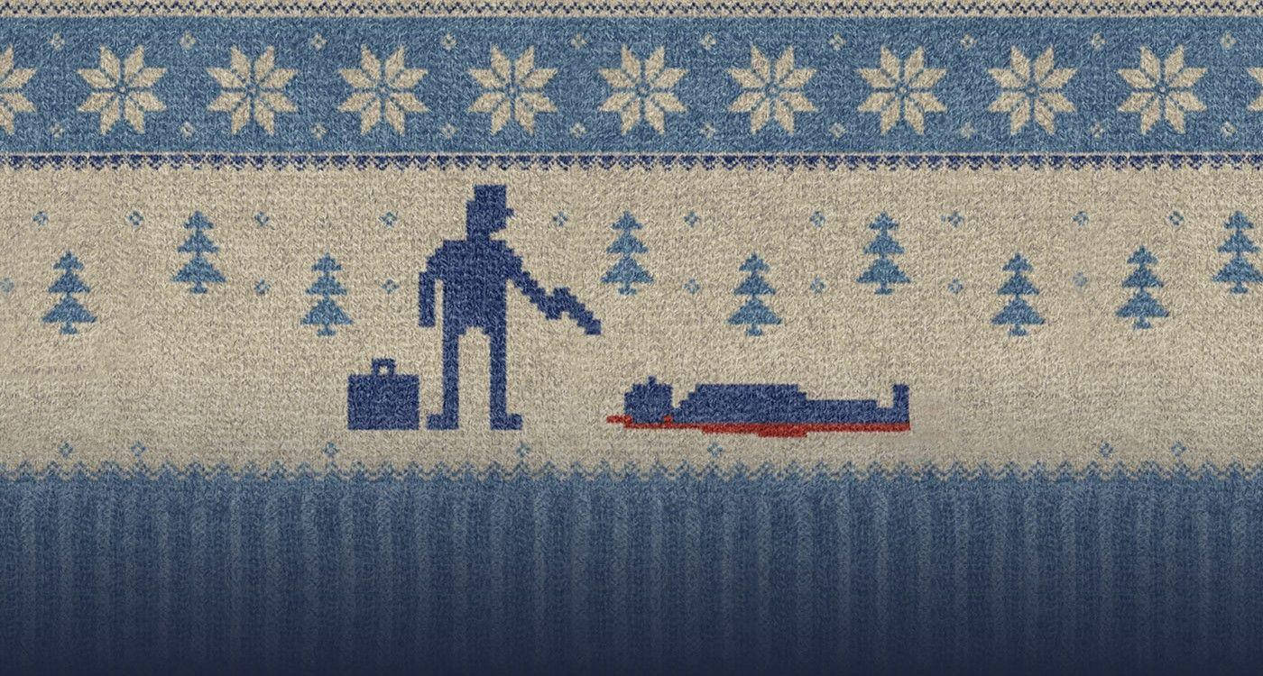 Fargo, knitted sweater pattern, blue silhouette, HD Desktop Wallpaper