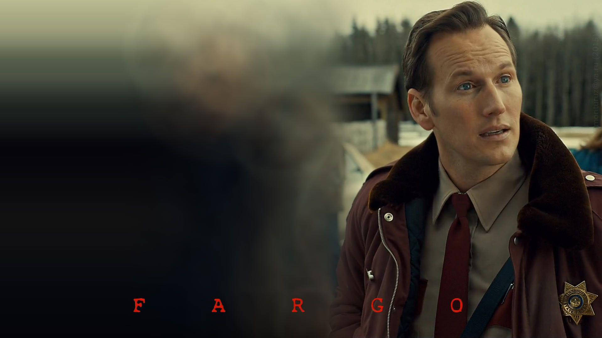 Fargo, maroon coat, snowy rural setting, HD Desktop Wallpaper
