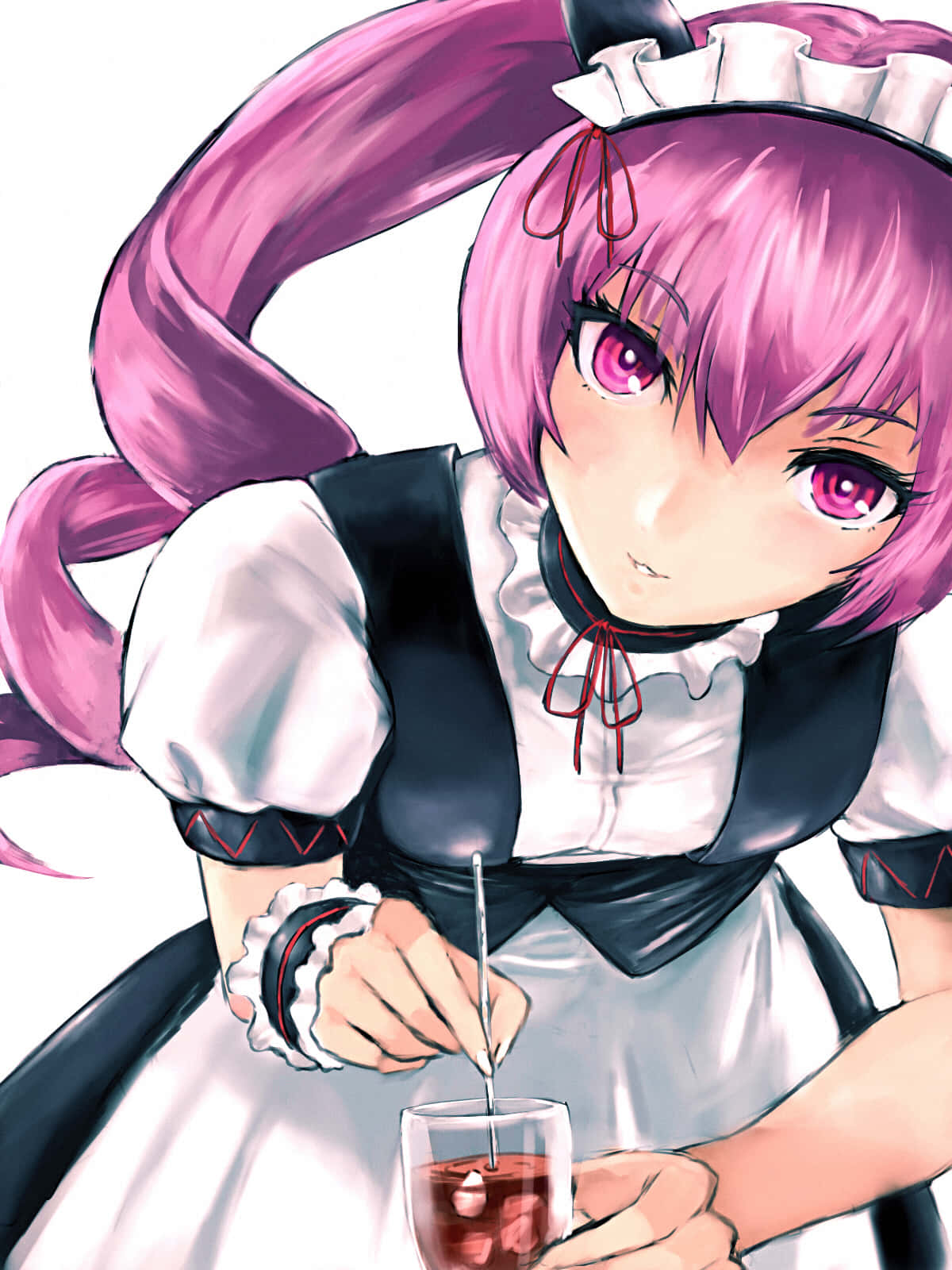 Faris Nyannyan, pink-haired, red eyes, HD Phone Wallpaper