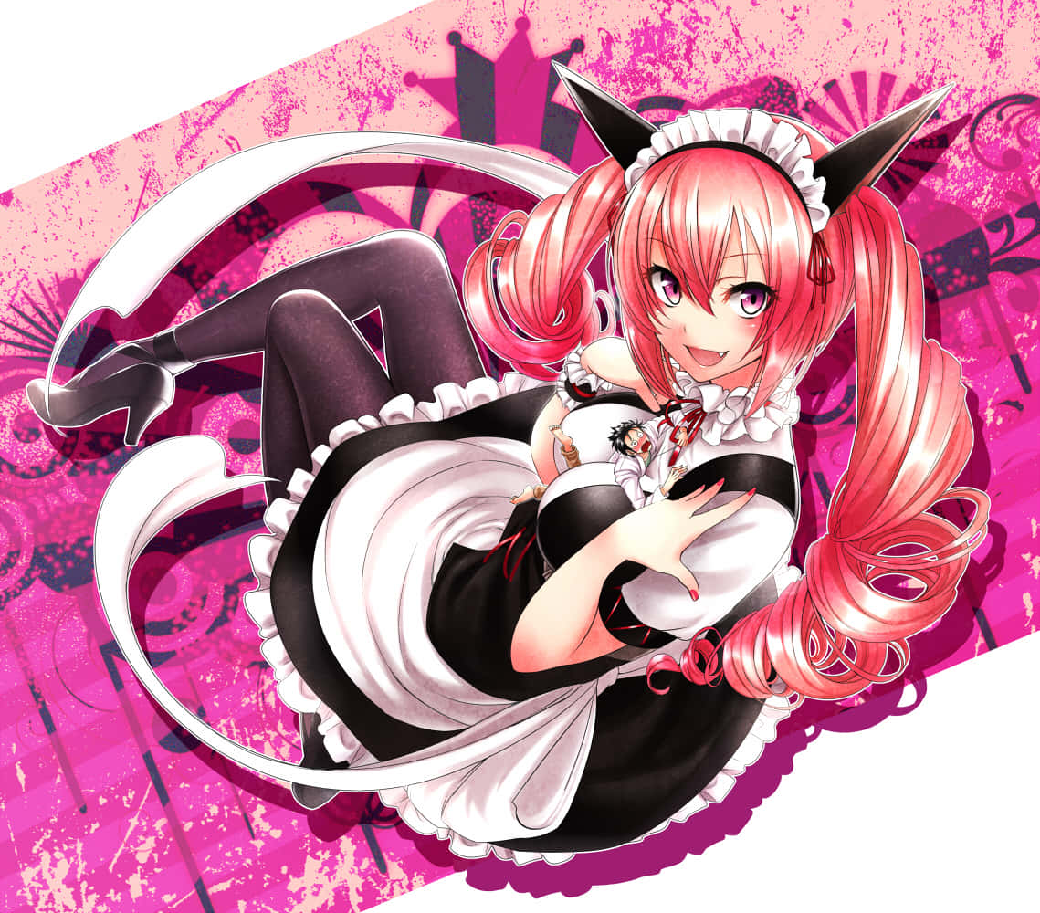 Faris Nyannyan, pink hair, cat ears, SD Desktop Wallpaper