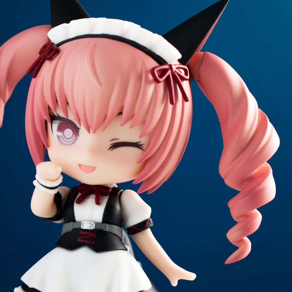 Faris Nyannyan, chibi anime figurine, pink hair, SD Desktop Wallpaper