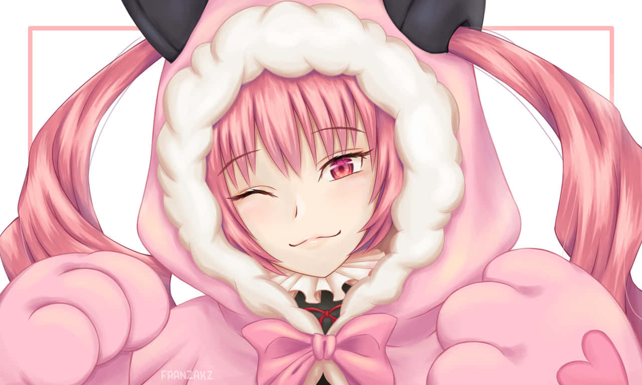 Faris Nyannyan, pink hair, red eyes, HD Desktop Wallpaper